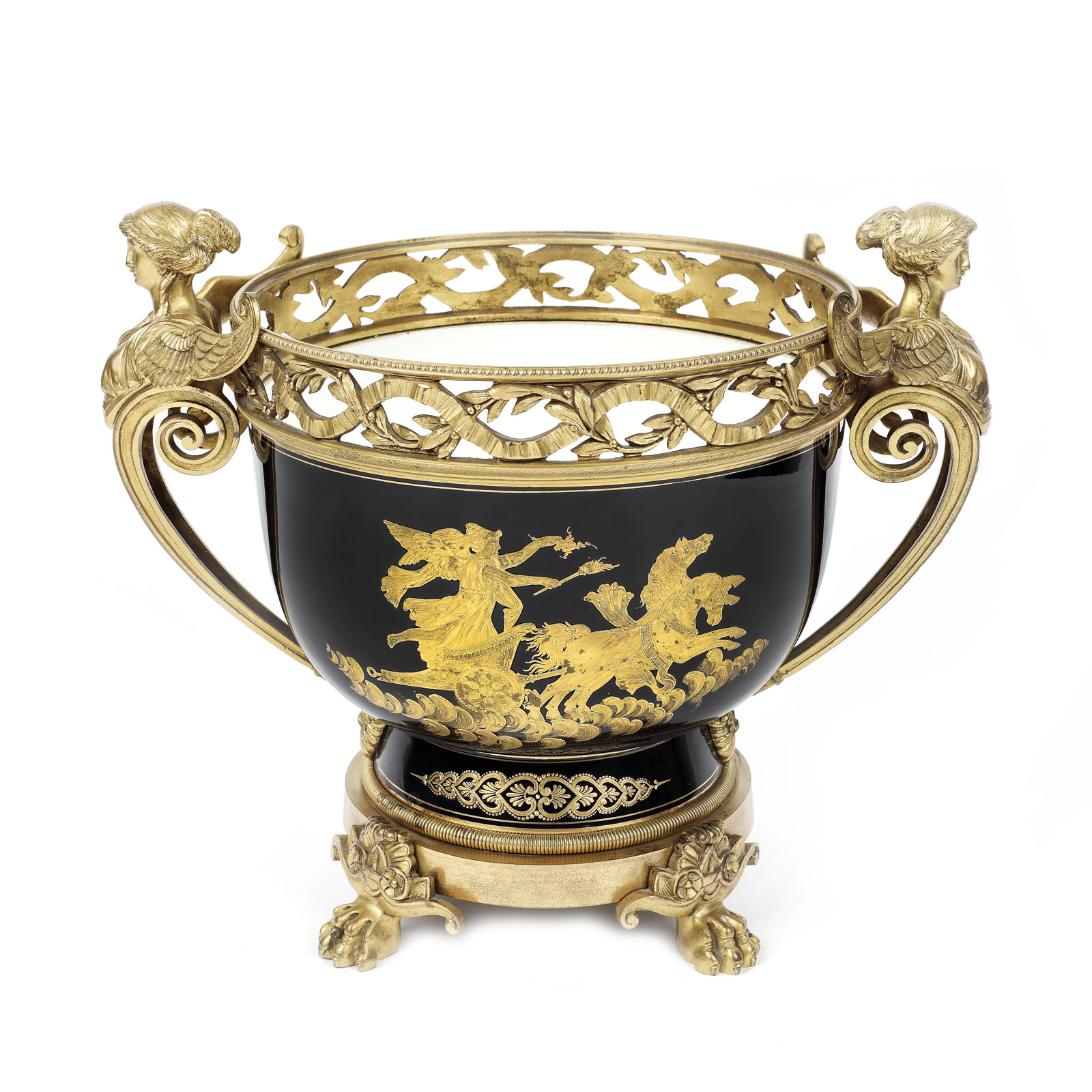 Empire porcelain flower box, with gilded bronze mounting, 19th century