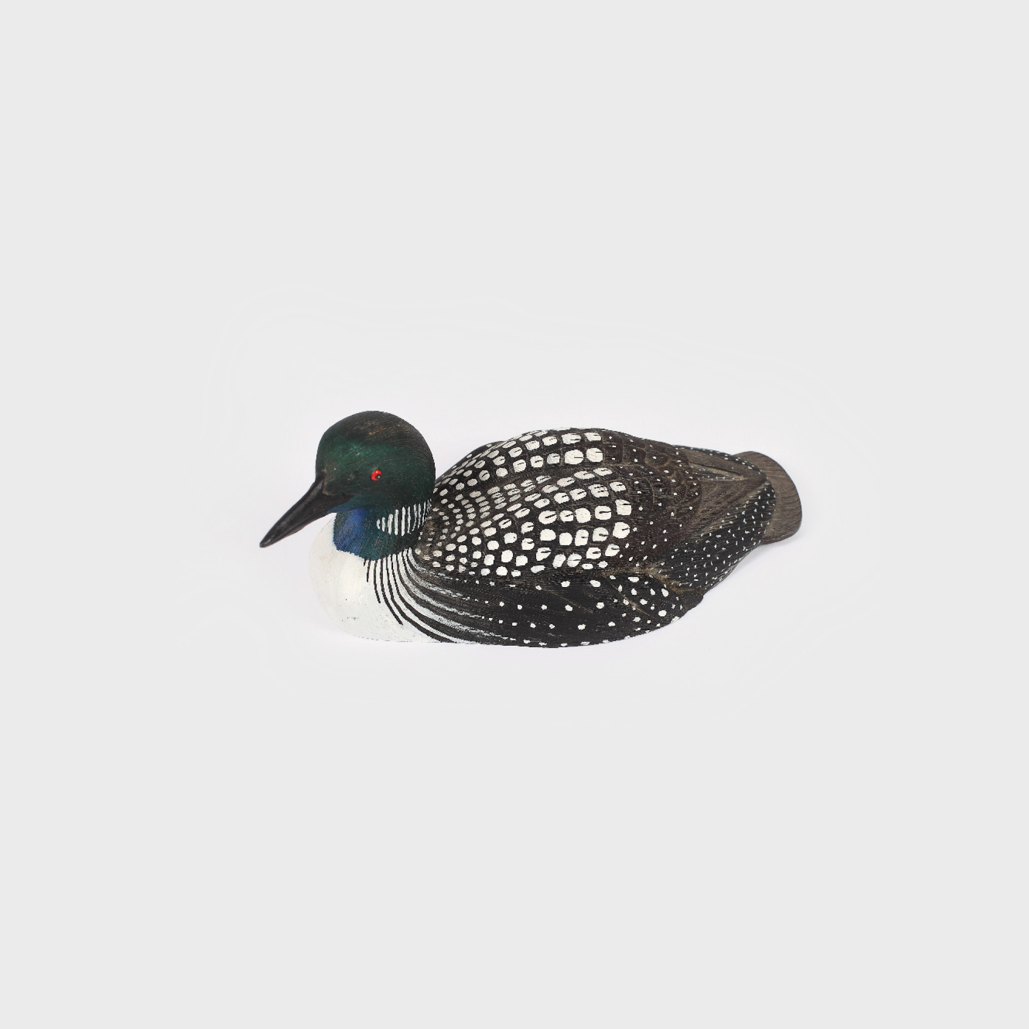 Rață mandarin neagră, pictată de artista canadiană Julie Schapman și autografiată Roger Desjardins