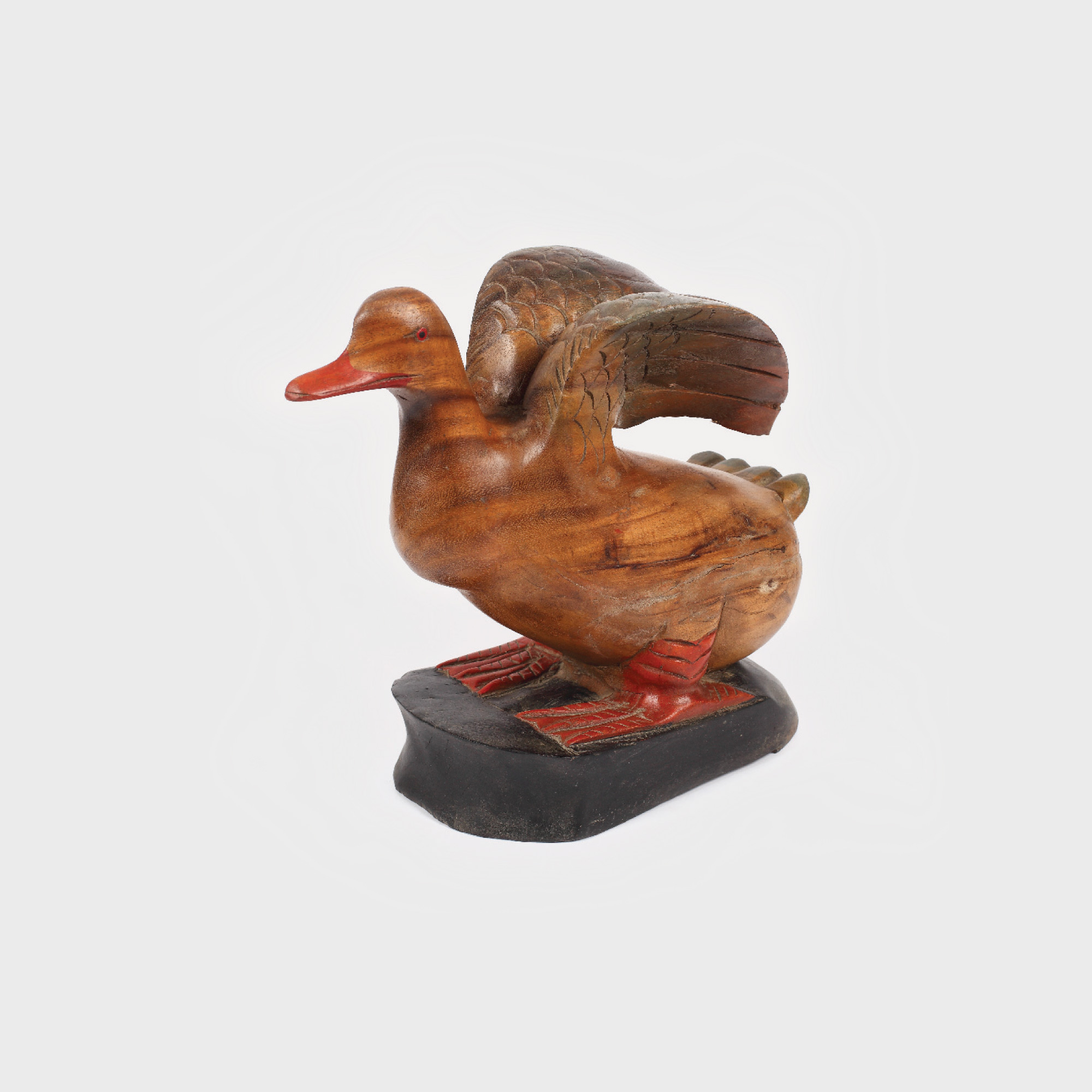 Opritor de ușă în formă de rață decorativă sculptată în lemn, cca. 1920 -1940