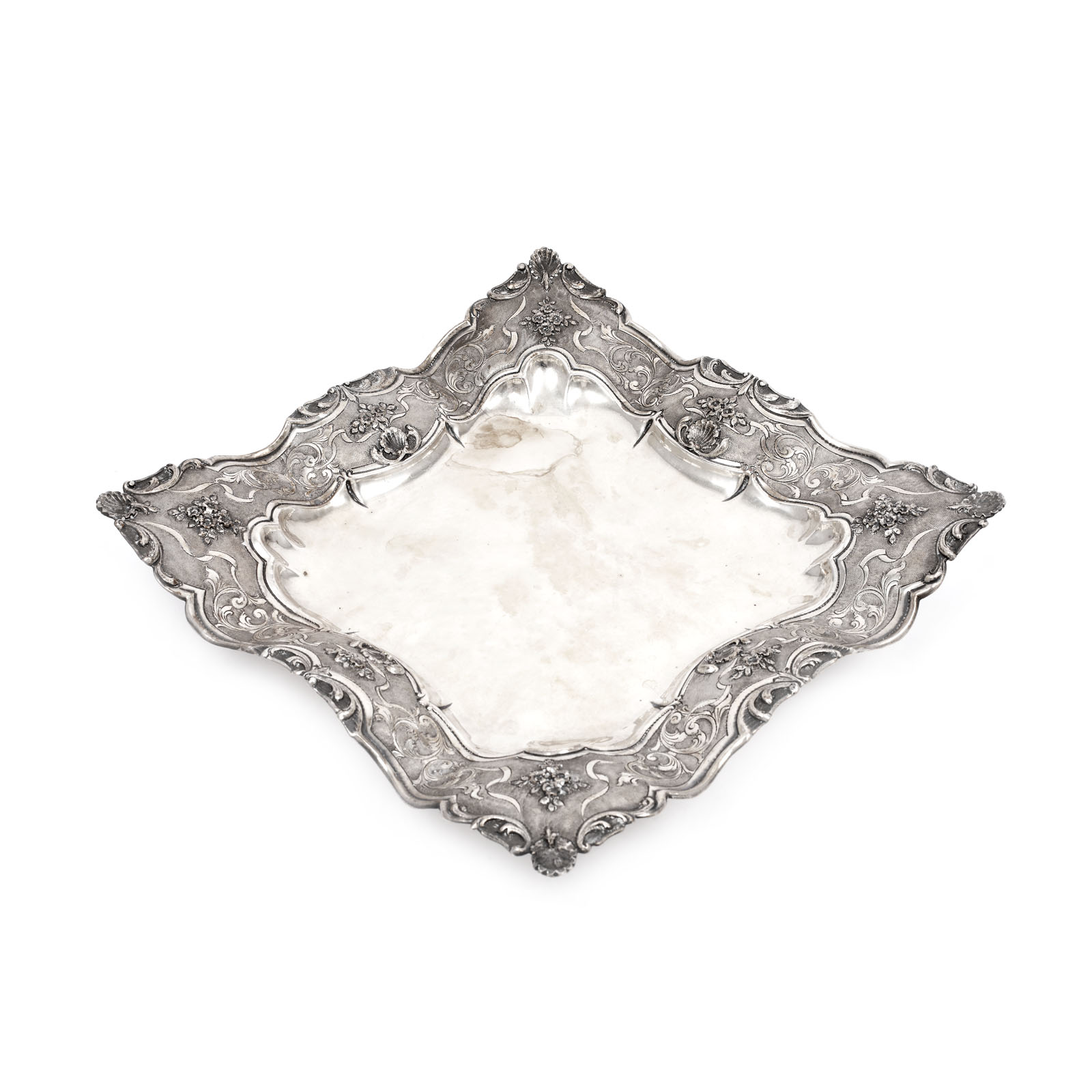 Platou Neo-Rococo, din argint