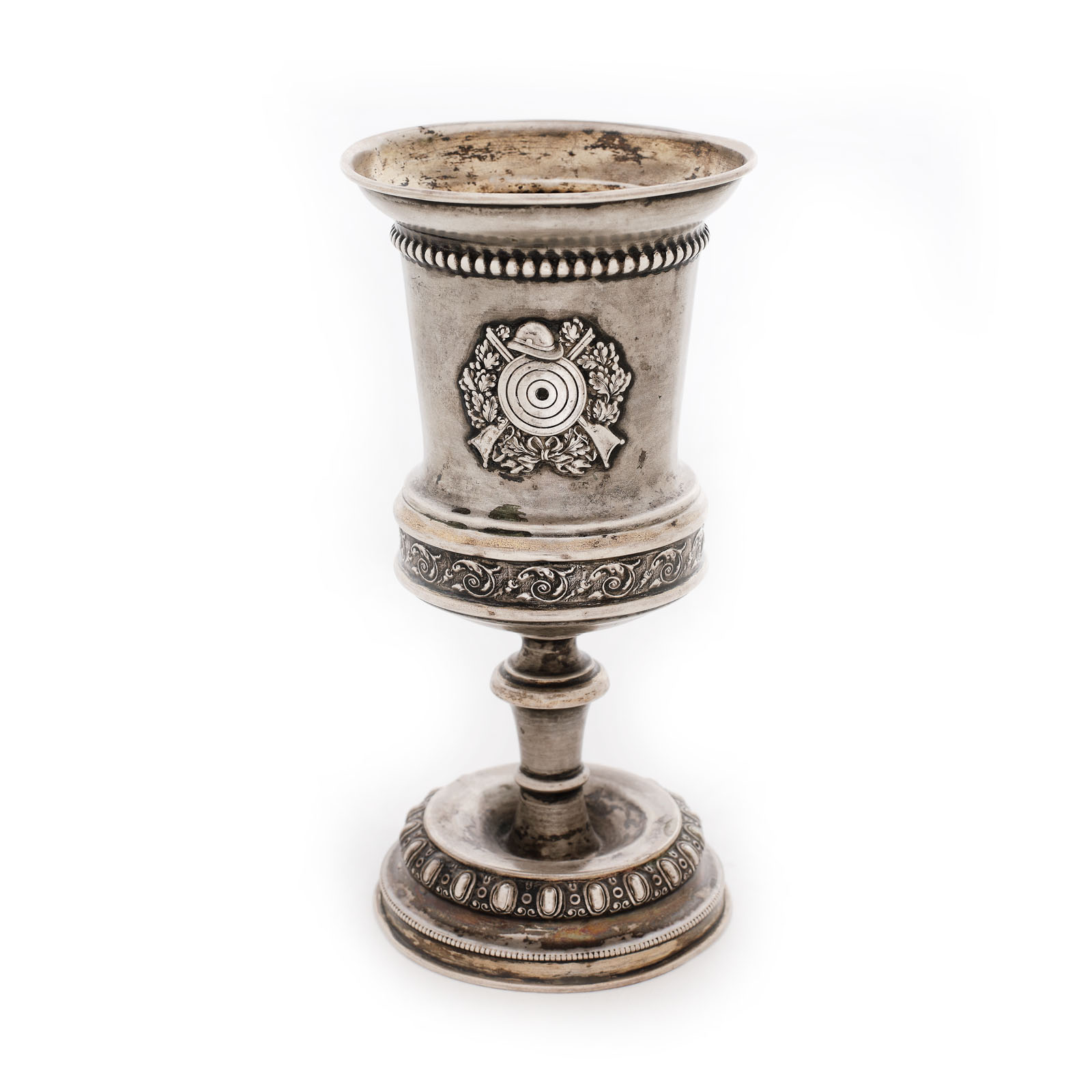 Prize-cup made of silver, with the ”Societatea de Dare la Semn Bucuresci” inscription - a society established by Alexandru Ioan Cuza in 1865