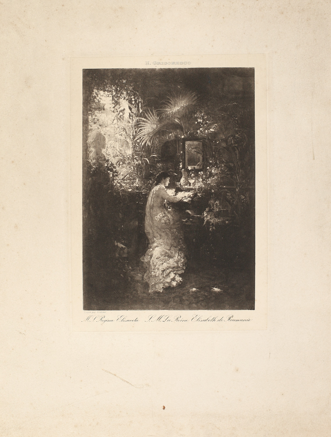 Regina Elisabeta, fotogravură realizată după opera lui Nicolae Grigorescu