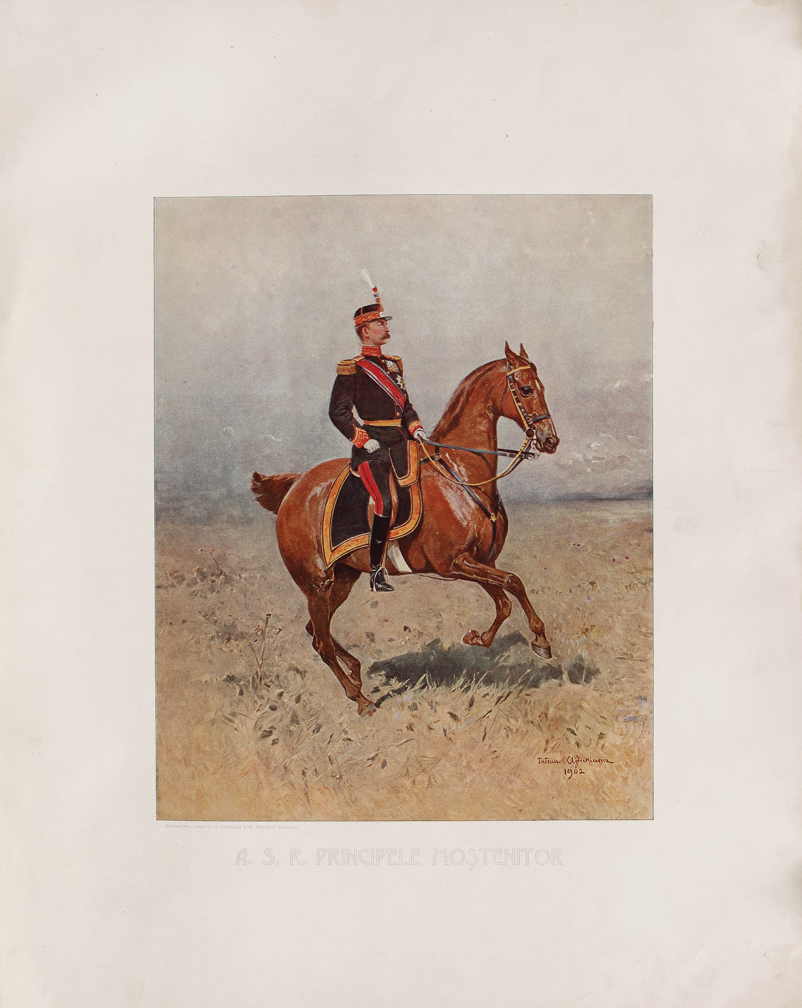 Principele Moștenitor Ferdinand, cromolitografie după pictura lui Tadeusz Ajdukiewicz,1903