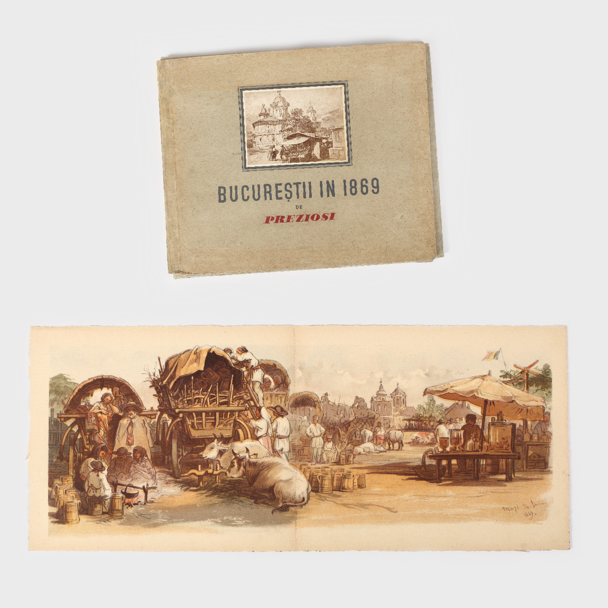 "Bucureştii în 1869", de Contele Amedeo Preziosi, 1934