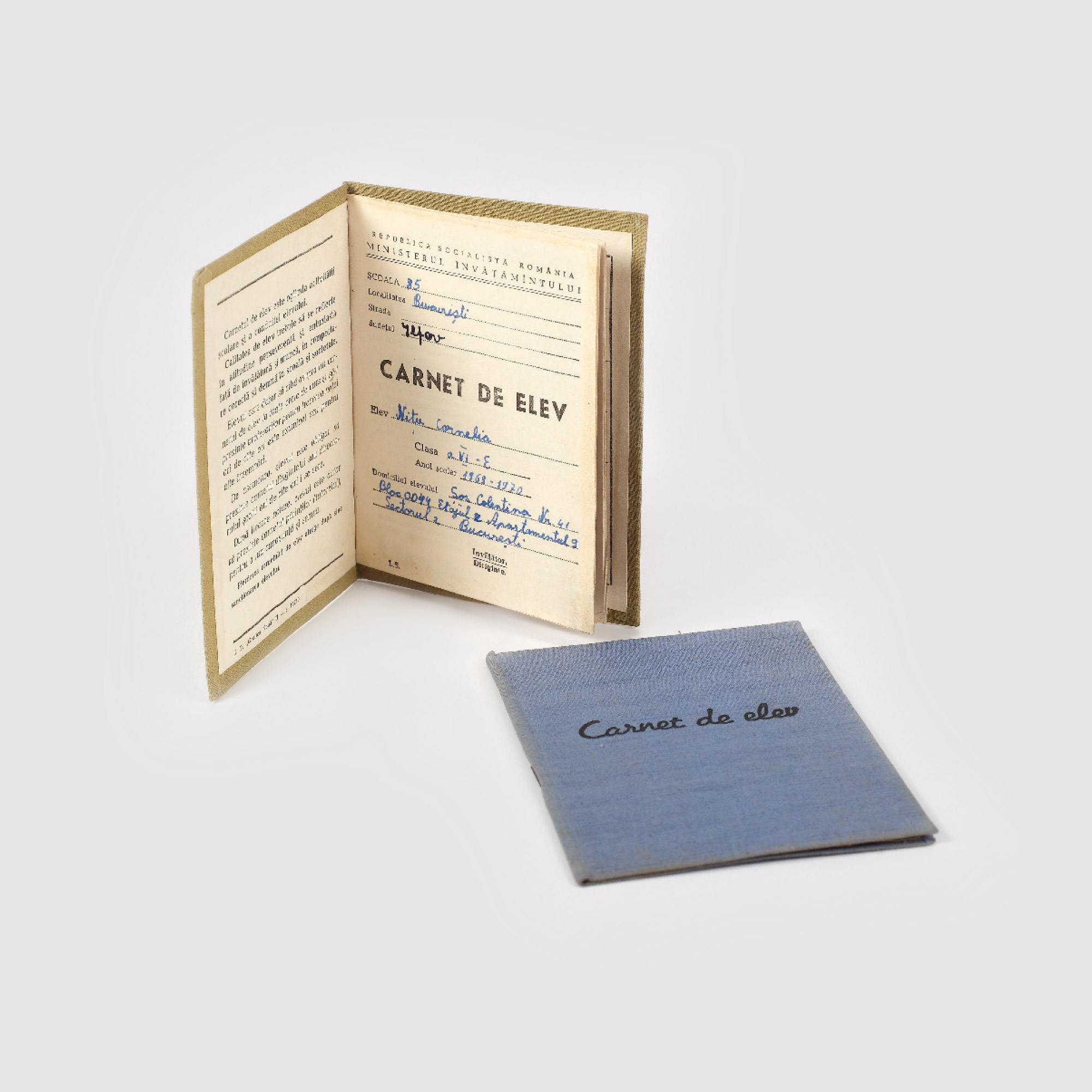 Pereche de carnete de elev, 1968, 1969