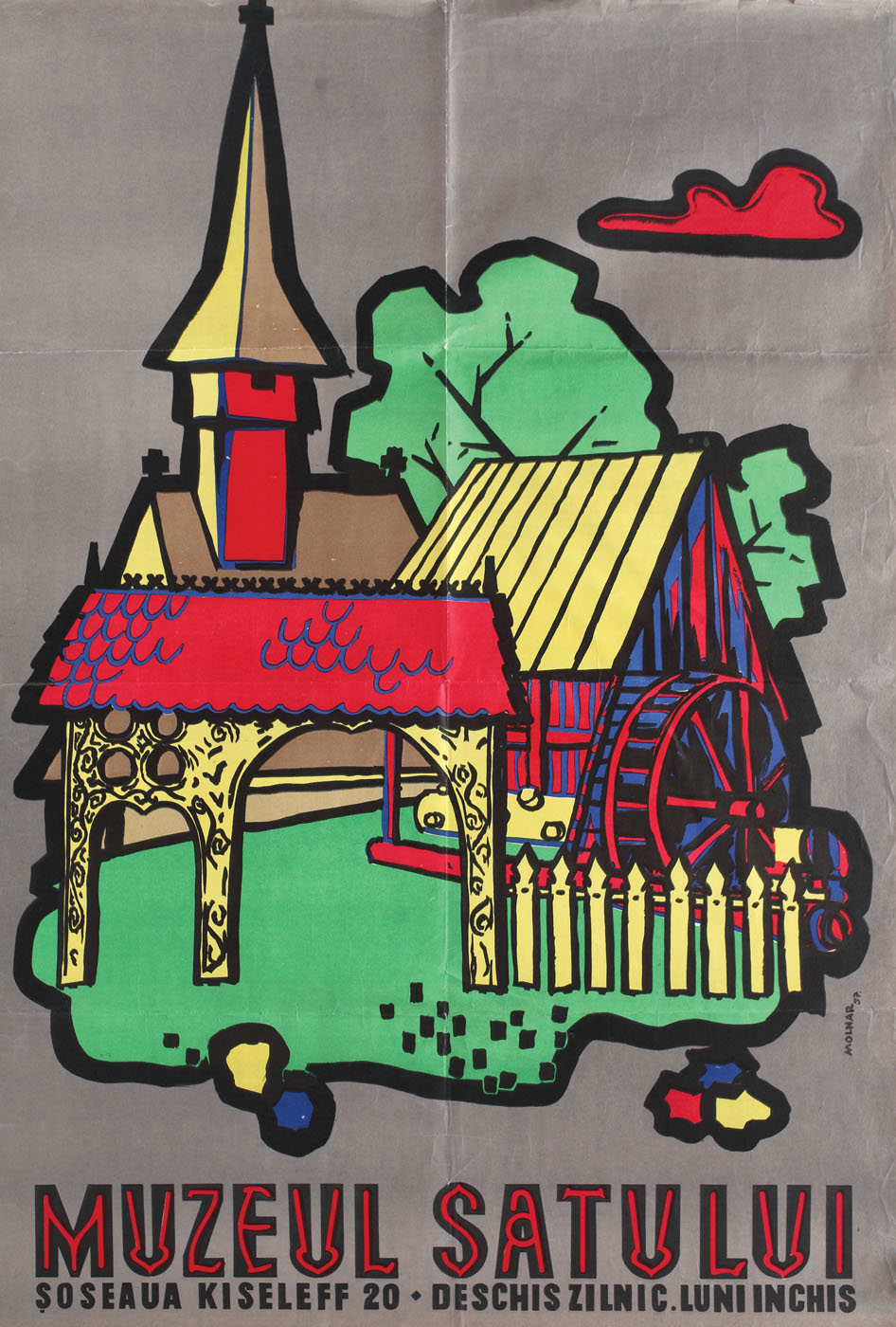 Afiș de expoziție, Muzeul Satului, 1956