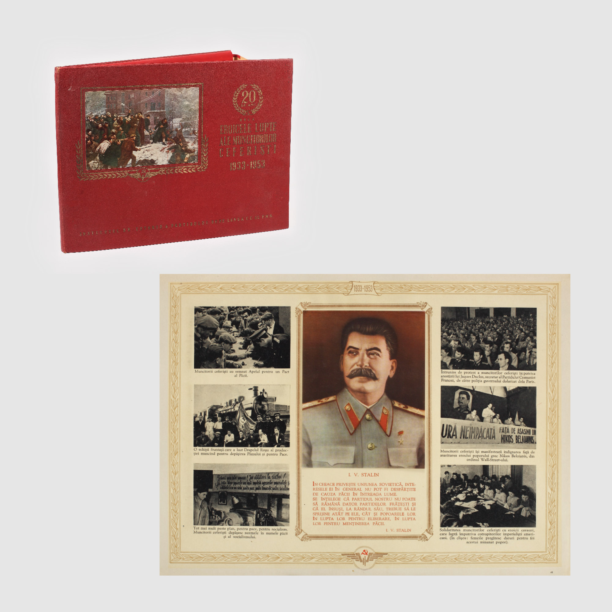 Album, "Eroicele Lupte ale Muncitorilor Ceferişti 1933 - 1953"