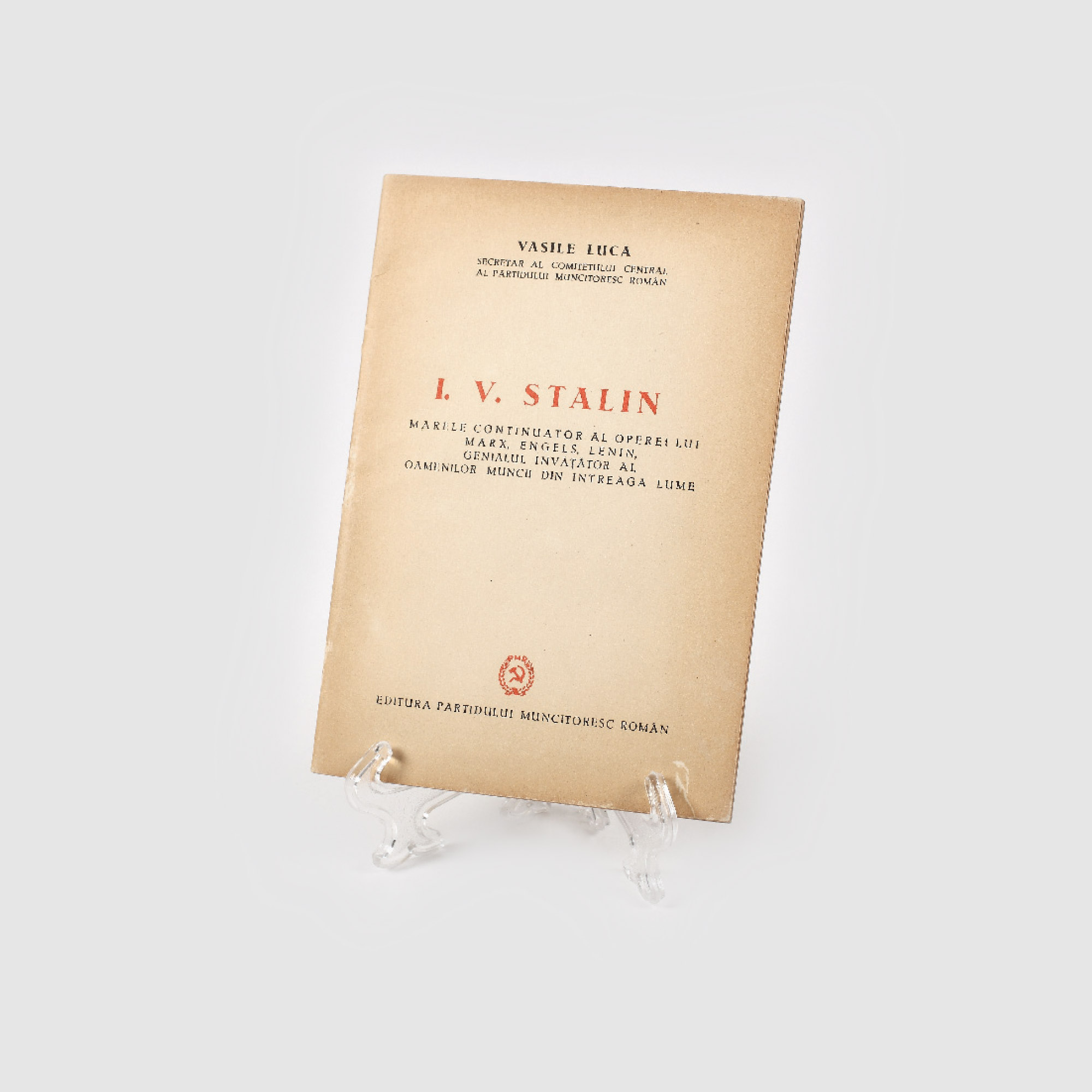 "I.V. Stalin" de Vasile Luca, 1949
