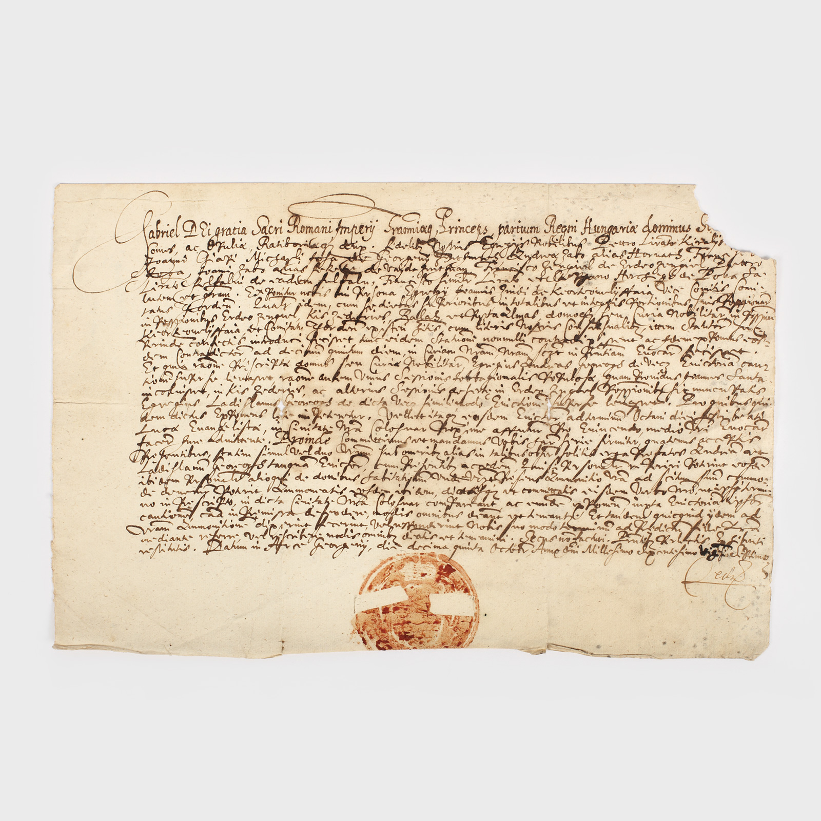 Hrisov emis de Gabriel Bethlen, principe al Transilvaniei între 1613 şi 1629, 15 octombrie, 1627