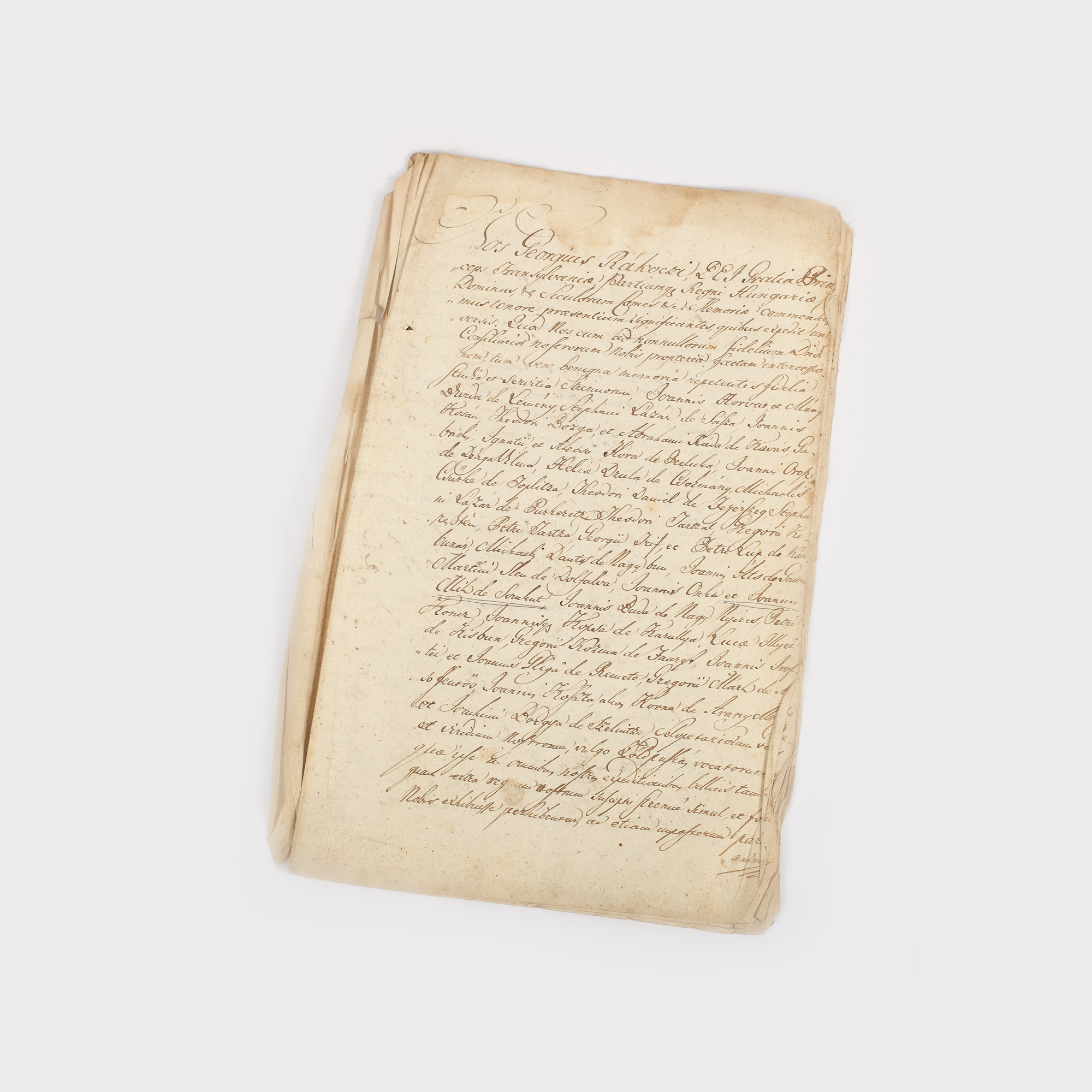 Transcriere din 1814 a unui document al lui György Rákóczi cu privire la înobilirea unor cetăţeni din zona oraşului Oradea