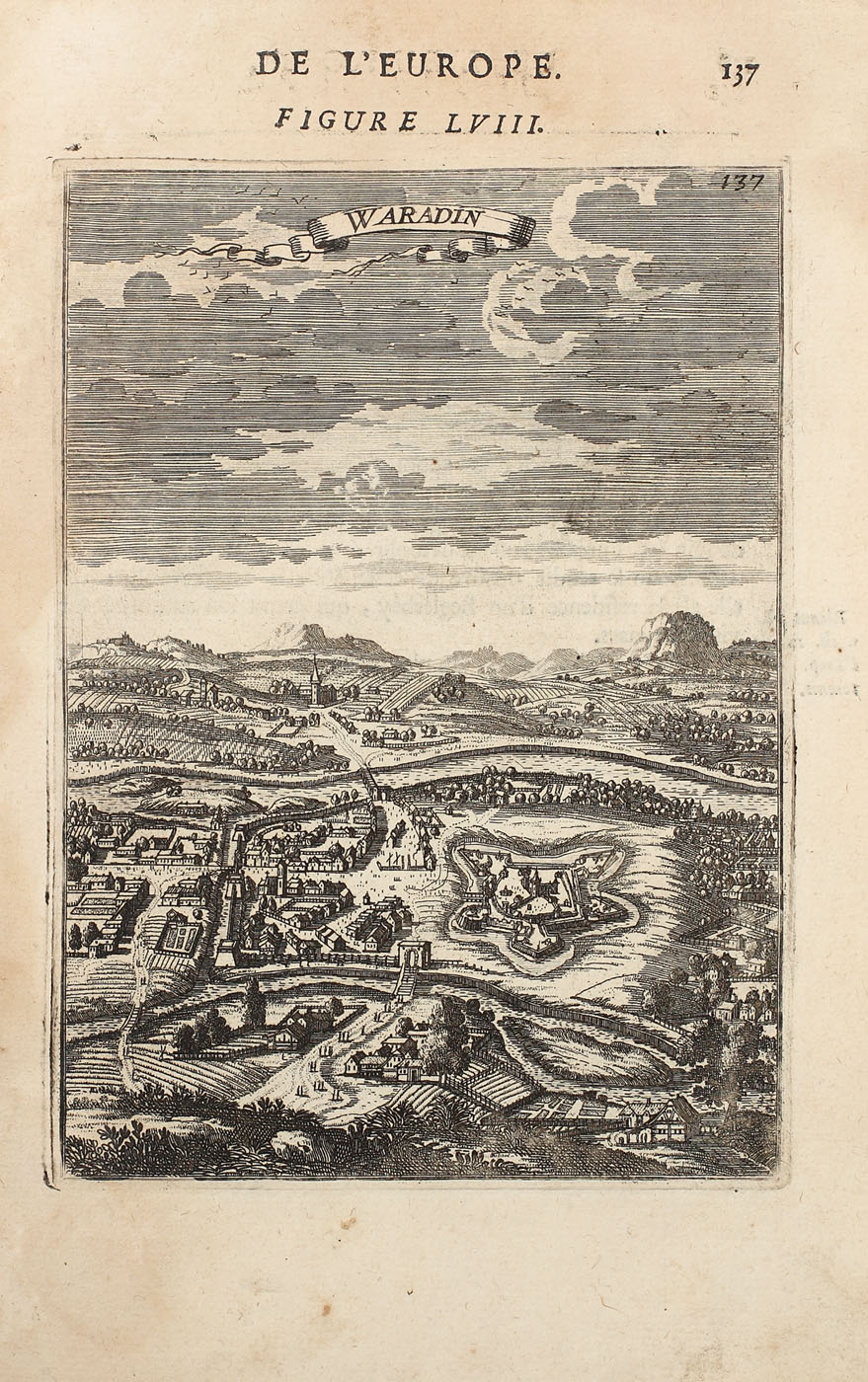 Gravură a orașului Oradea, publicată de Alain Manesson Mallet (1630-1706) în principala sa lucrare, "Description de L'Univers" (1683)