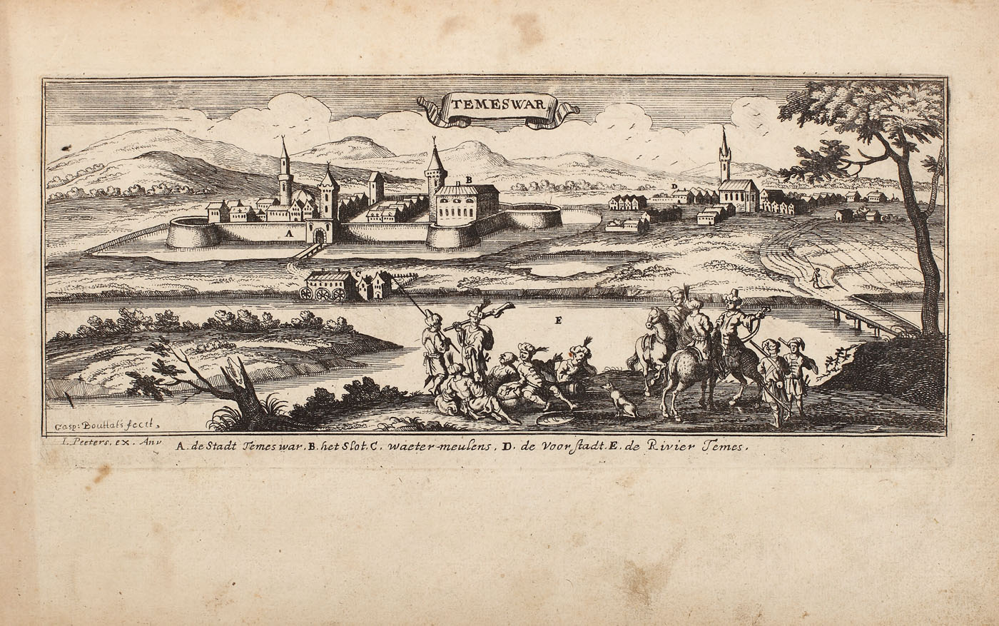Gravură a orașului Timișoara, realizată de Gaspar Bouttats, 1690