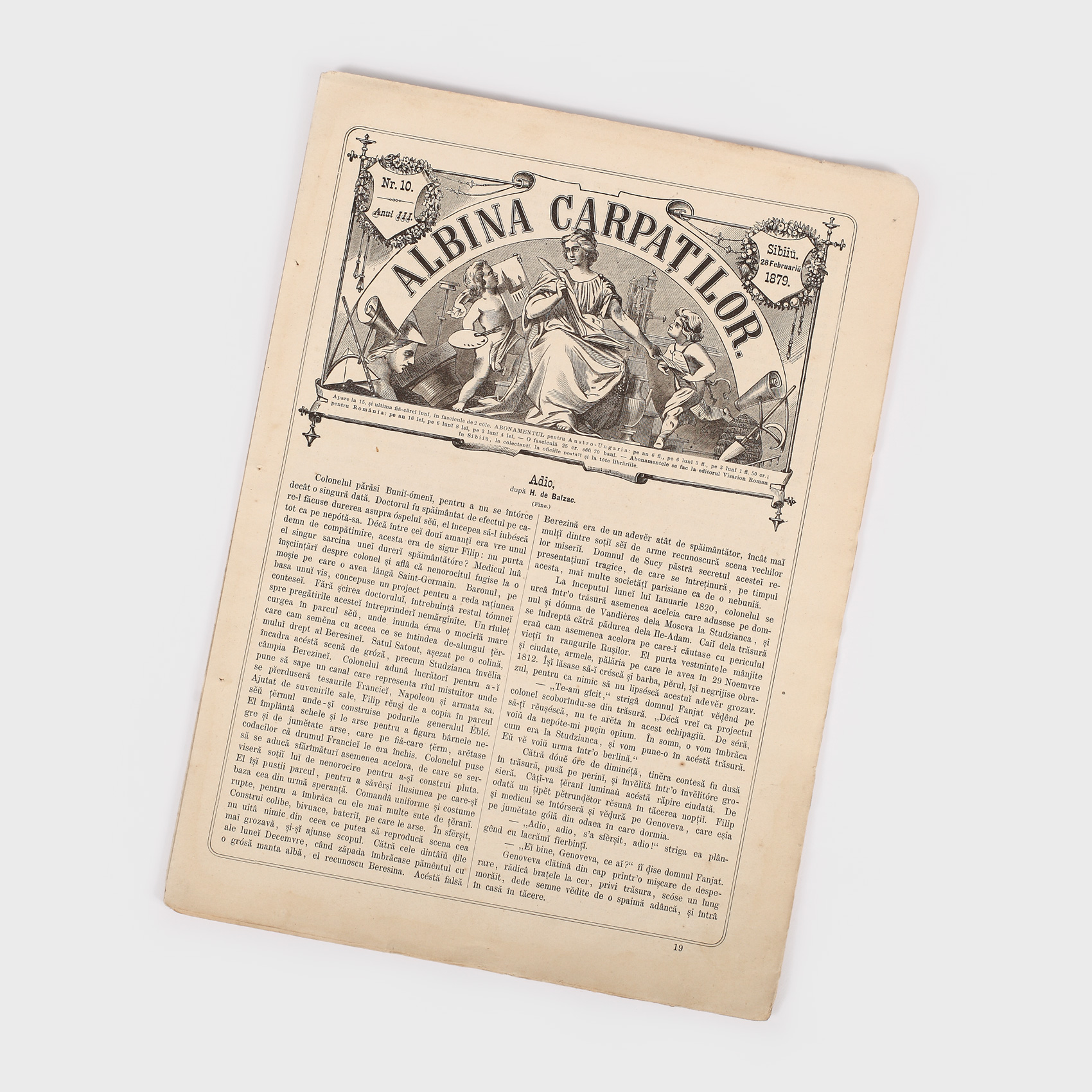 Gazeta "Albina Carpaților", Nr. 10, Anul III, 1879