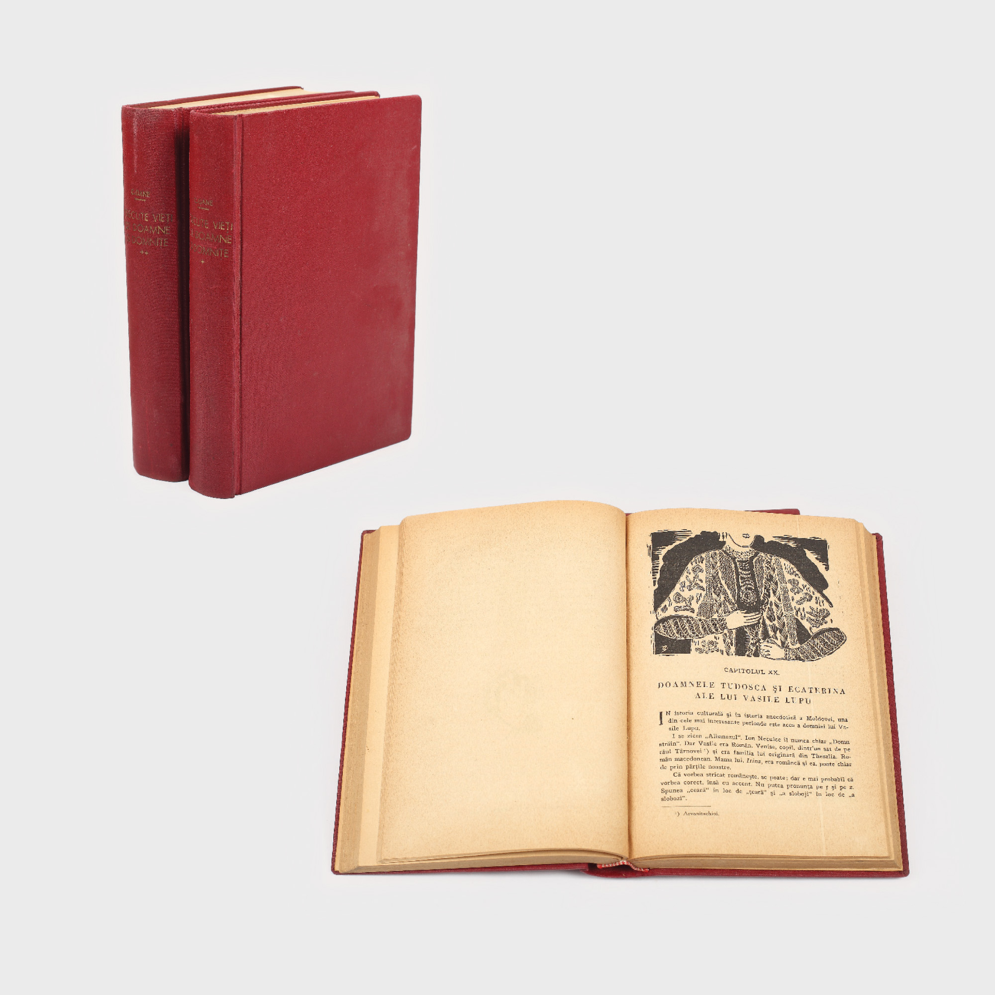 "Trecute vieți de doamne și domnițe", de Constantin Gane, 2 volume, gravuri de Pierre Grant, București, 1935