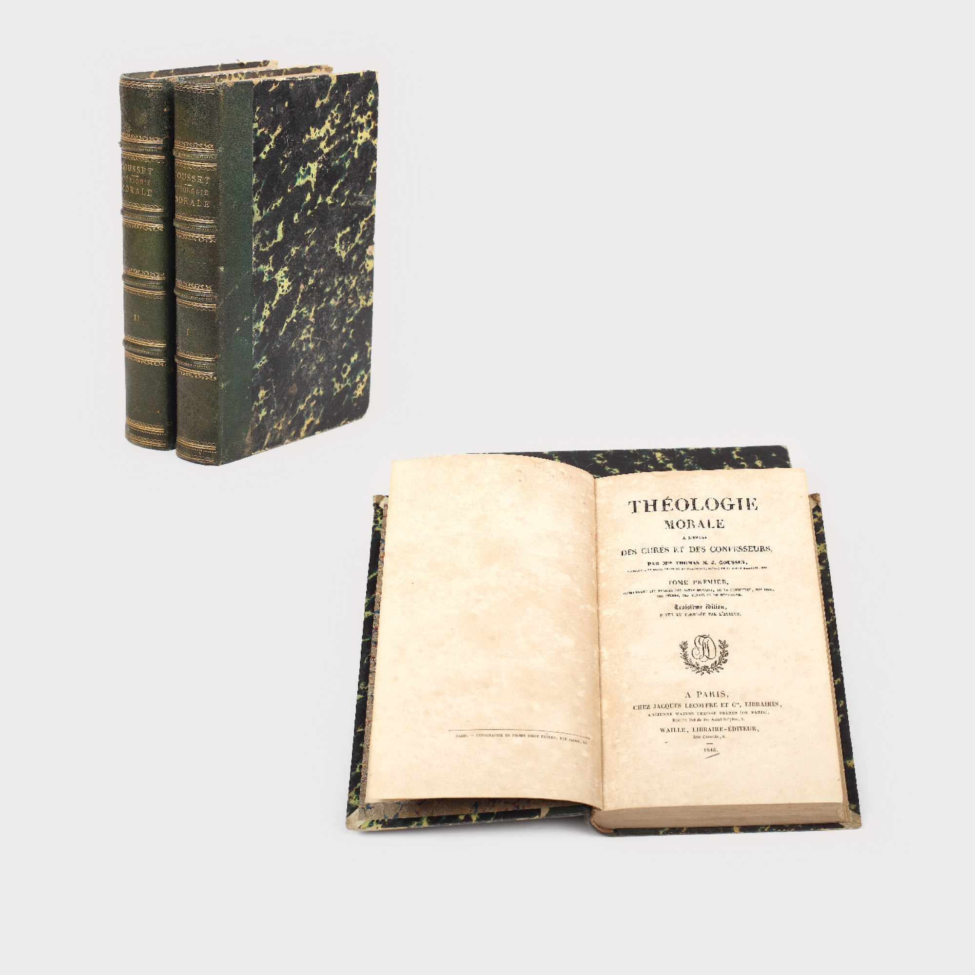 "Teologie morală", de Thomas Gousset, 2 volume, Paris, 1845