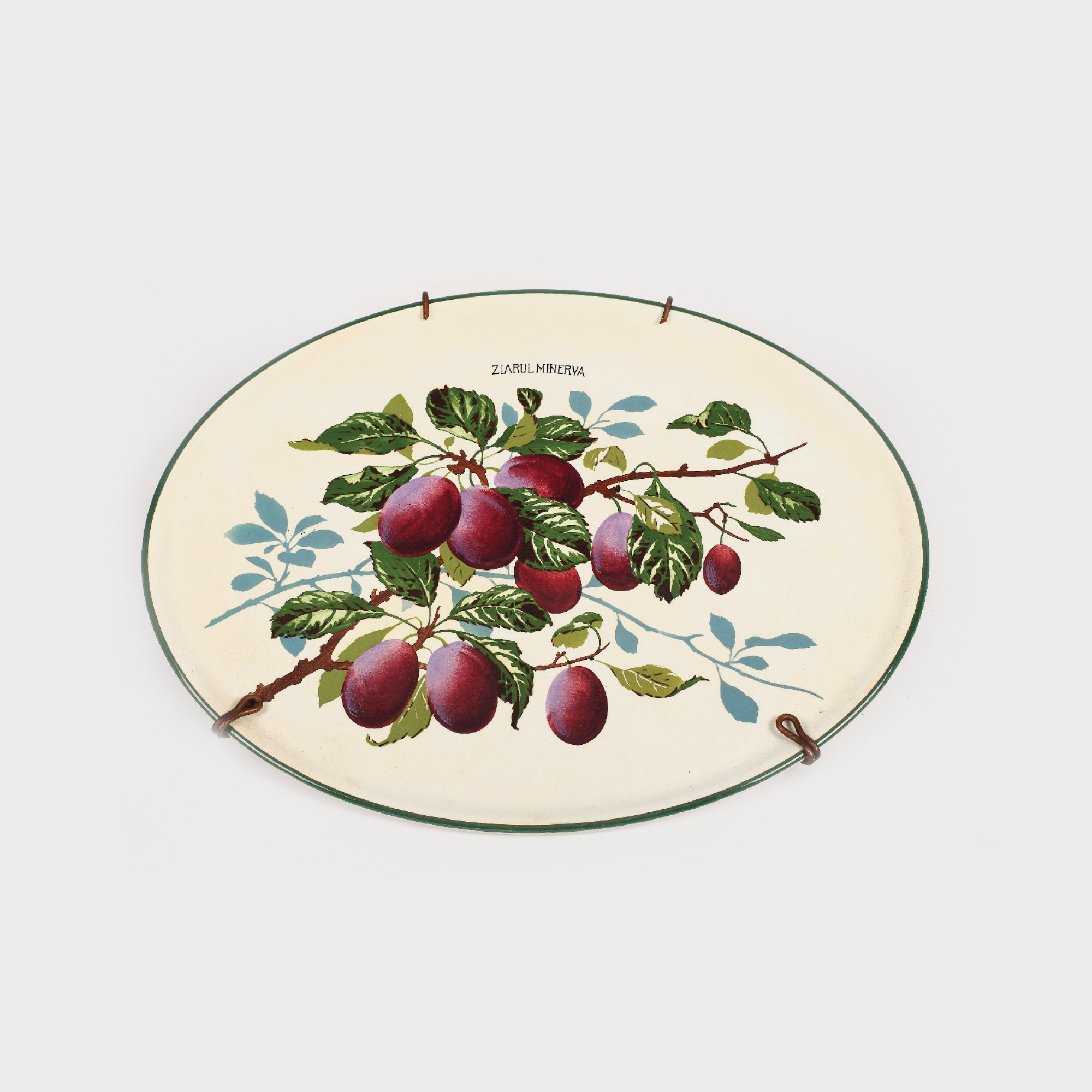 Platou din porțelan Villeroy & Boch, produs pentru ziarul "Minerva", cca. 1908-1916