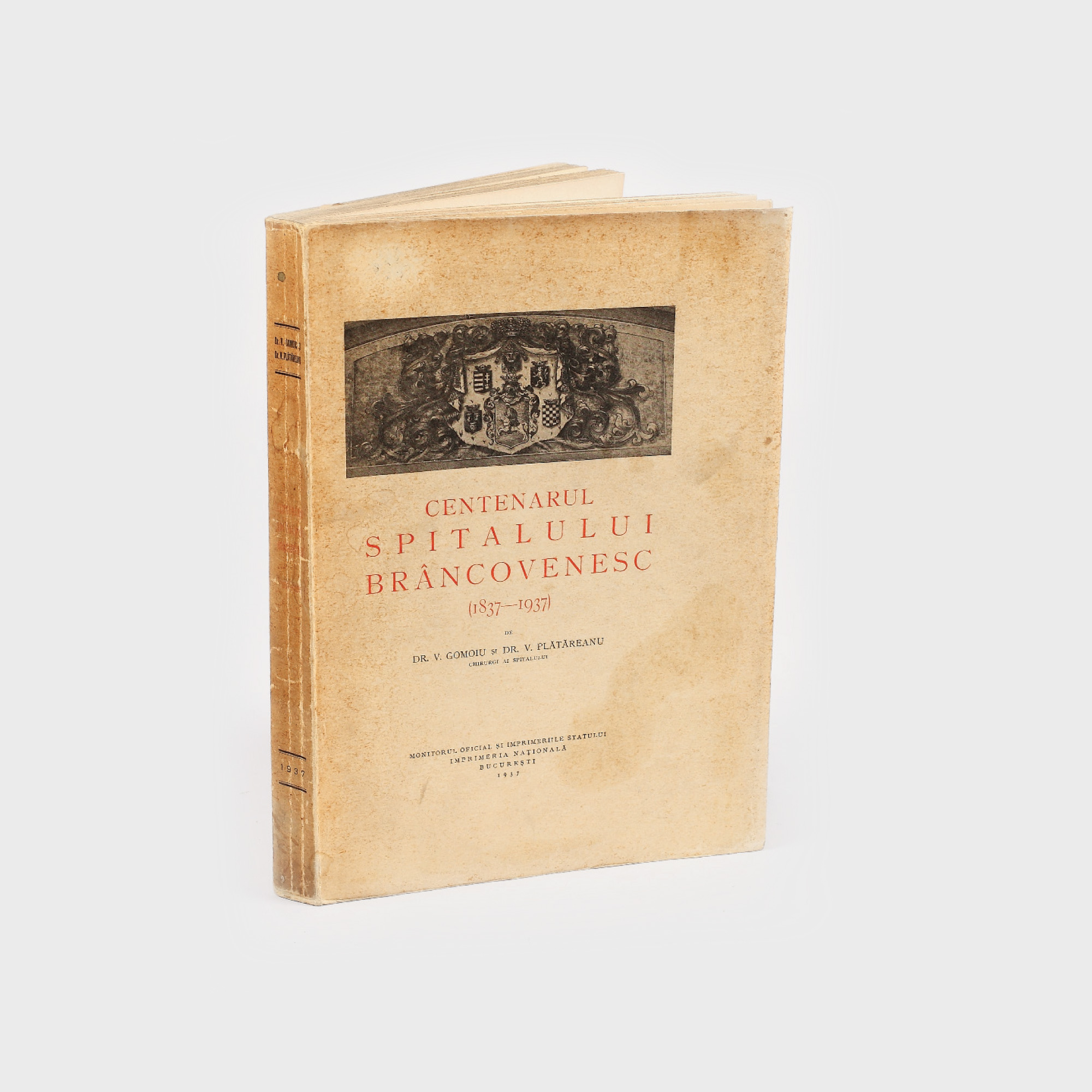 "Centenarul Spitalului Brâncovenesc (1837-1937)", de Dr. V. Gomoiu și Dr. V. Plătăreanu, Imprimeria Națională, București, 1937