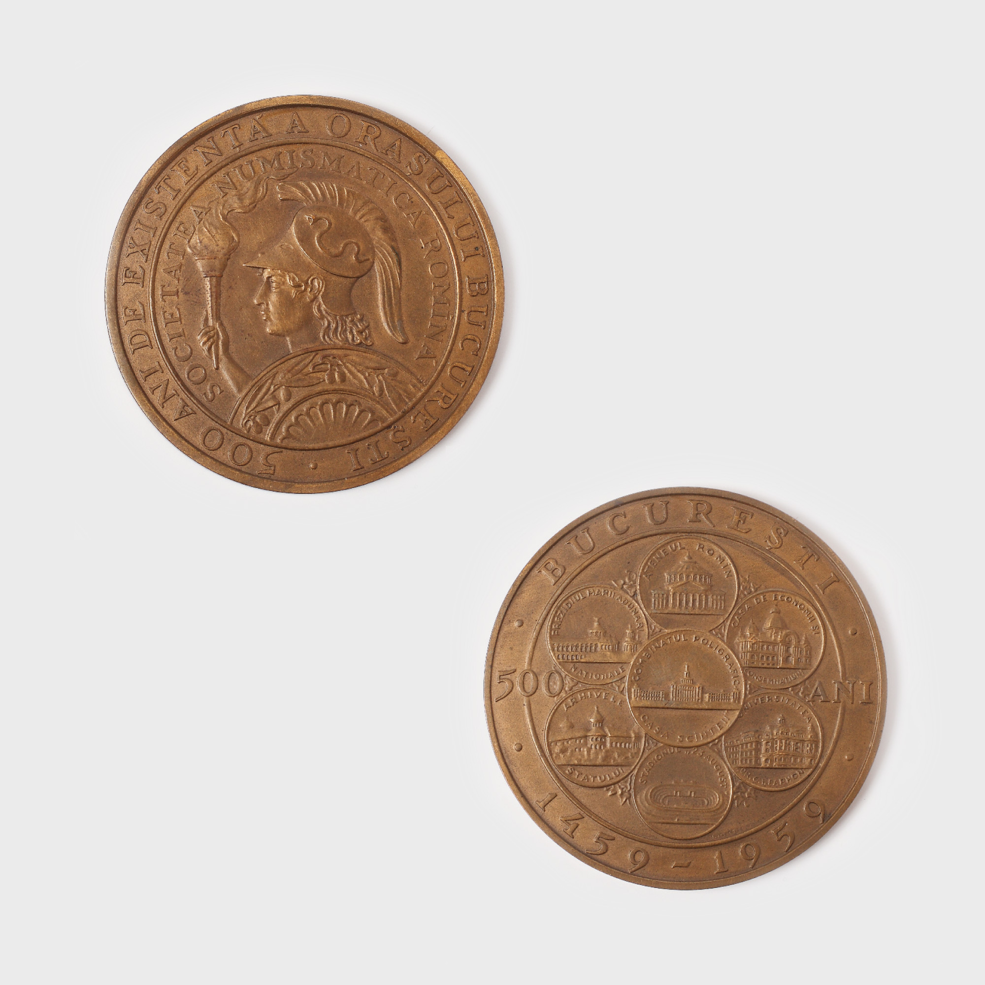 Medalie comemorând 500 de ani de existență a orașului București, 1459-1959, Societatea Numismatică Română 