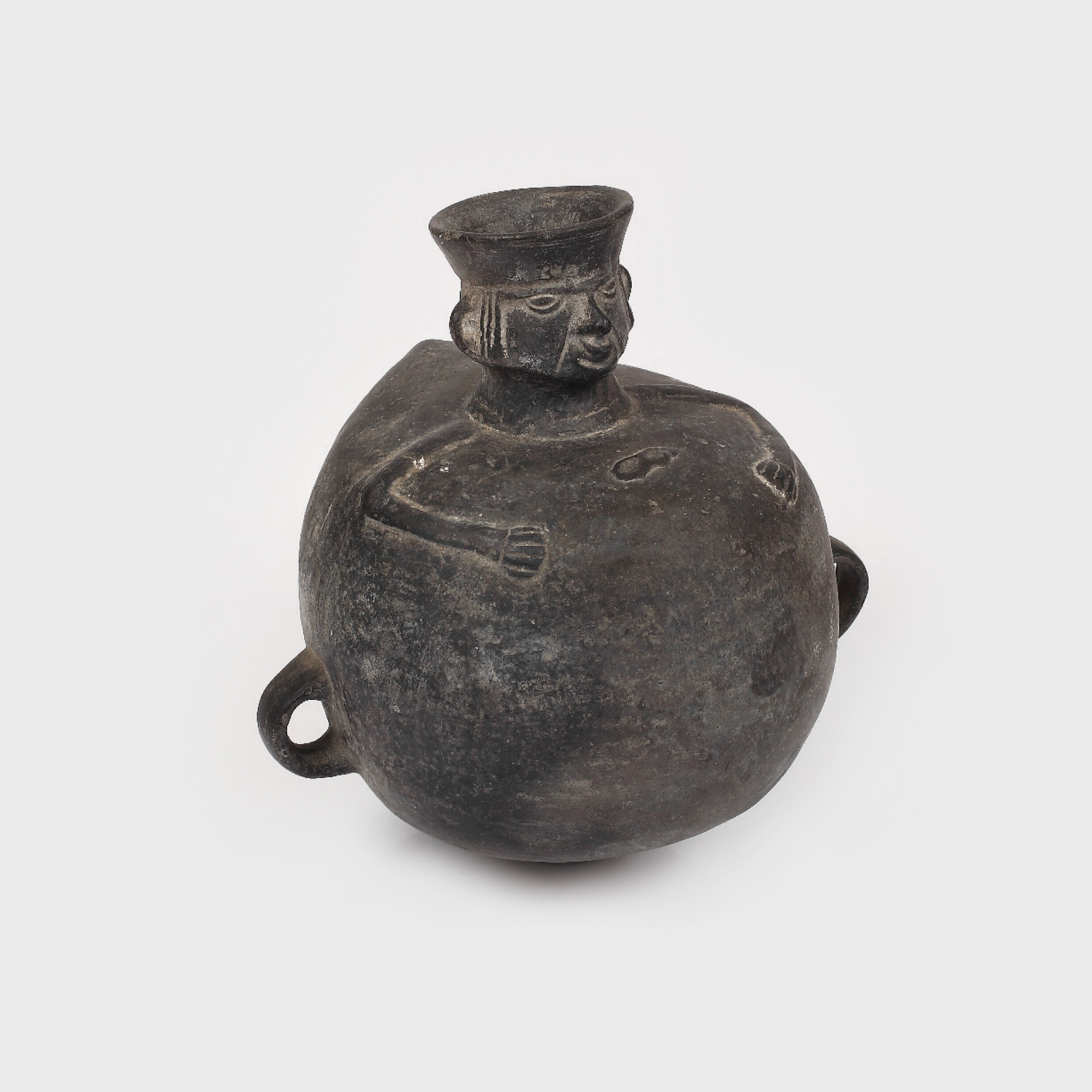Ulcior antropomorf incaș, din ceramică neagră, sec. XI