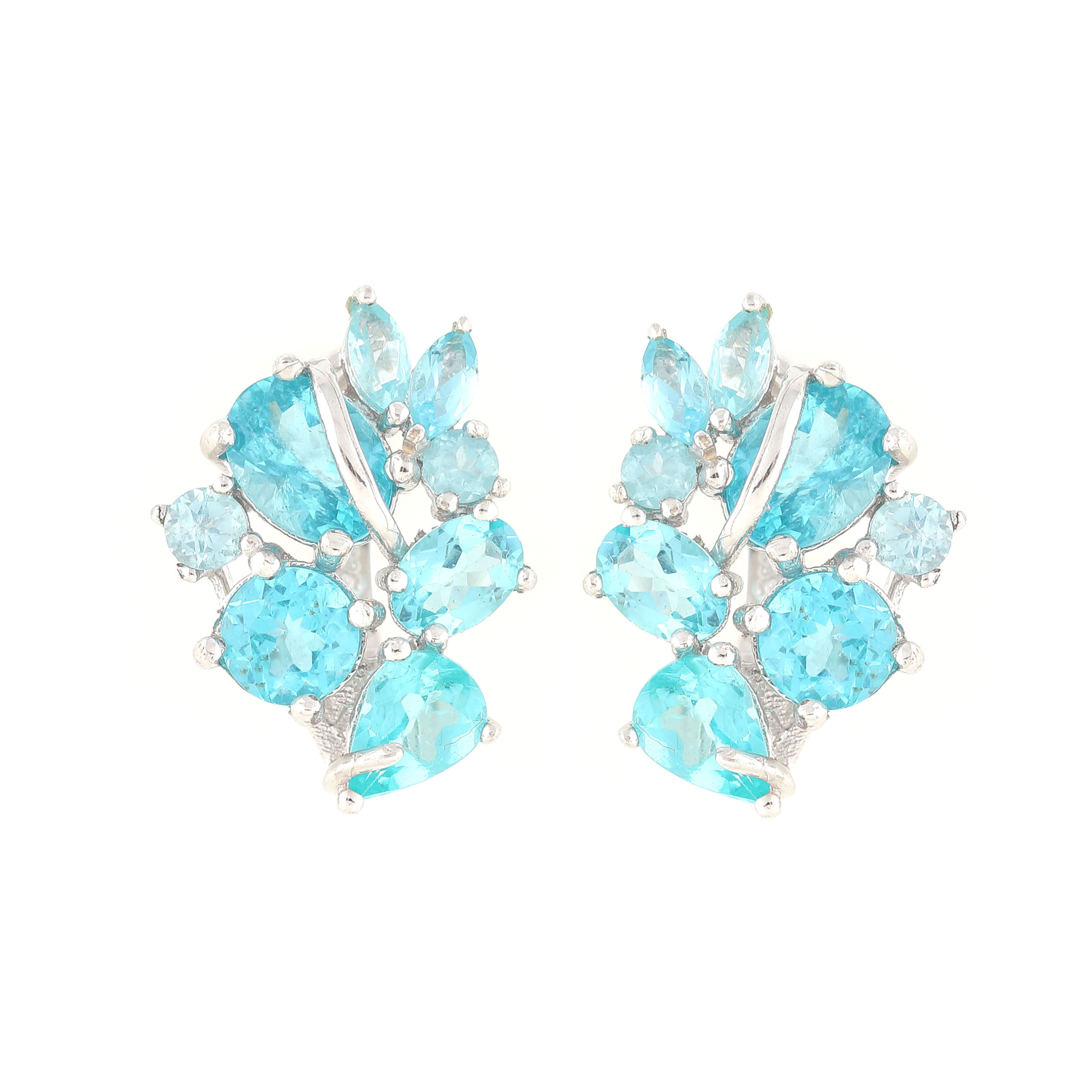"Snowflakes"- pereche de cercei din argint aurit, decorată cu apatite