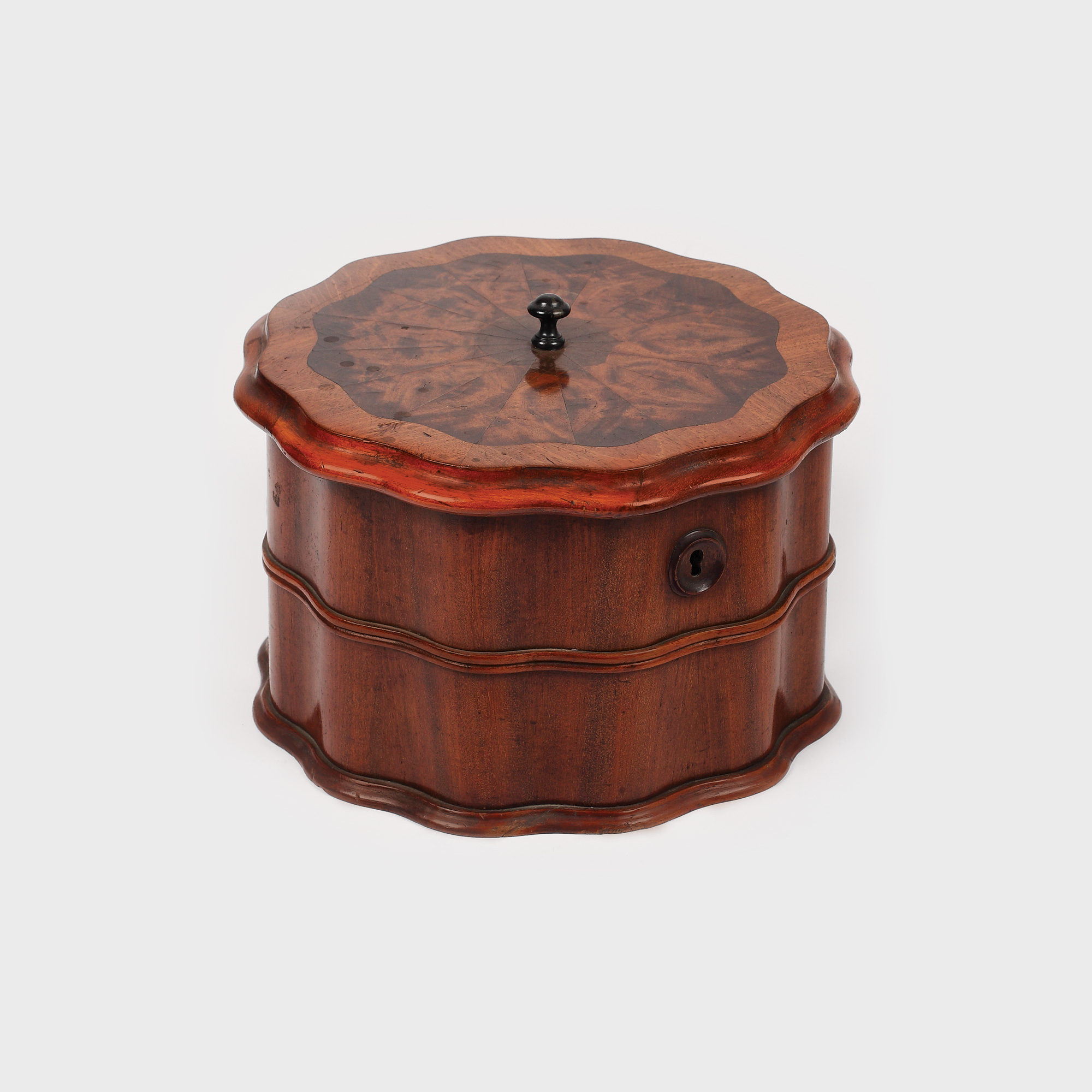 Cutie Biedermeier, din lemn de acaju, pentru ceai, cca. 1895