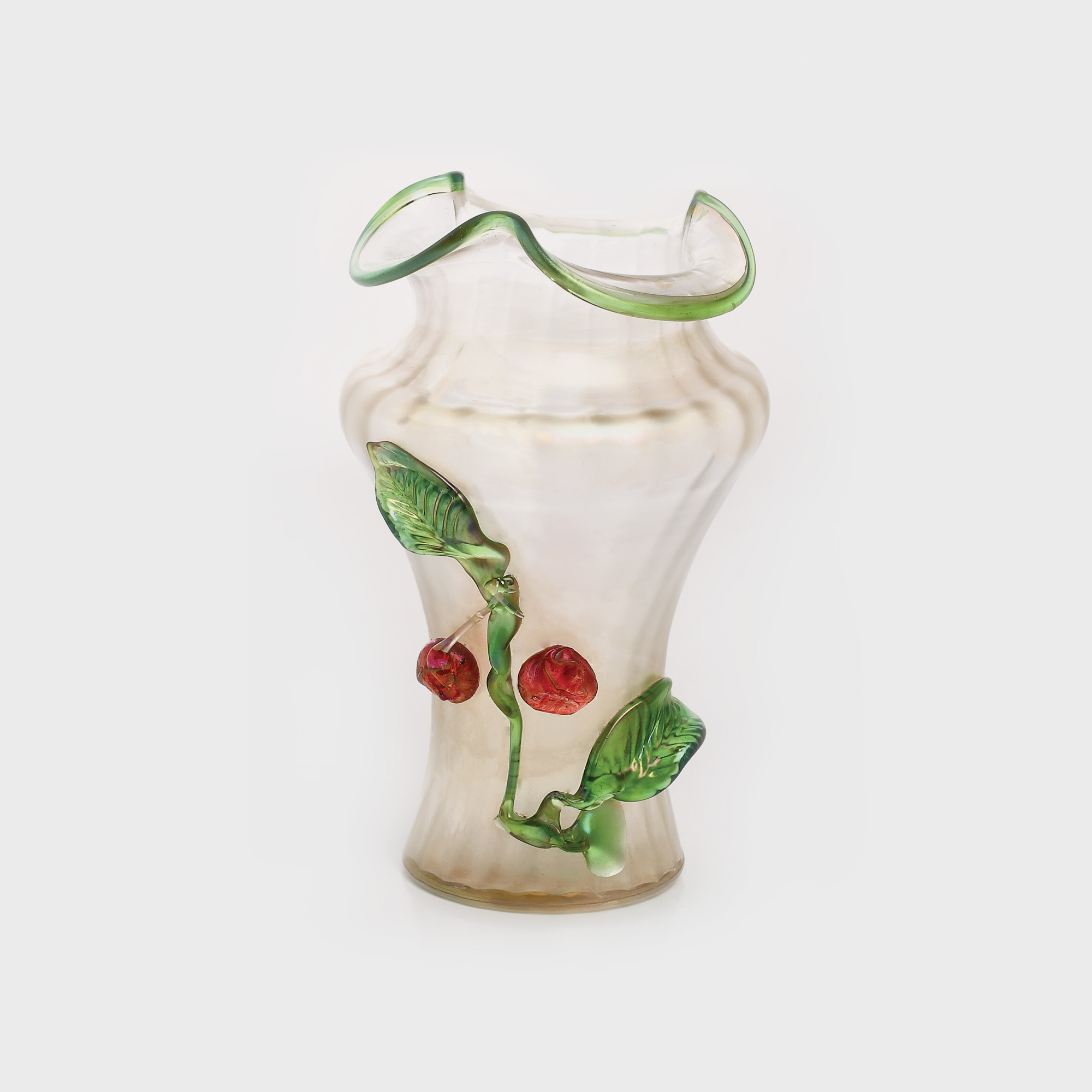 Vas din sticlă Murano, realizat în manieră Art Nouveau