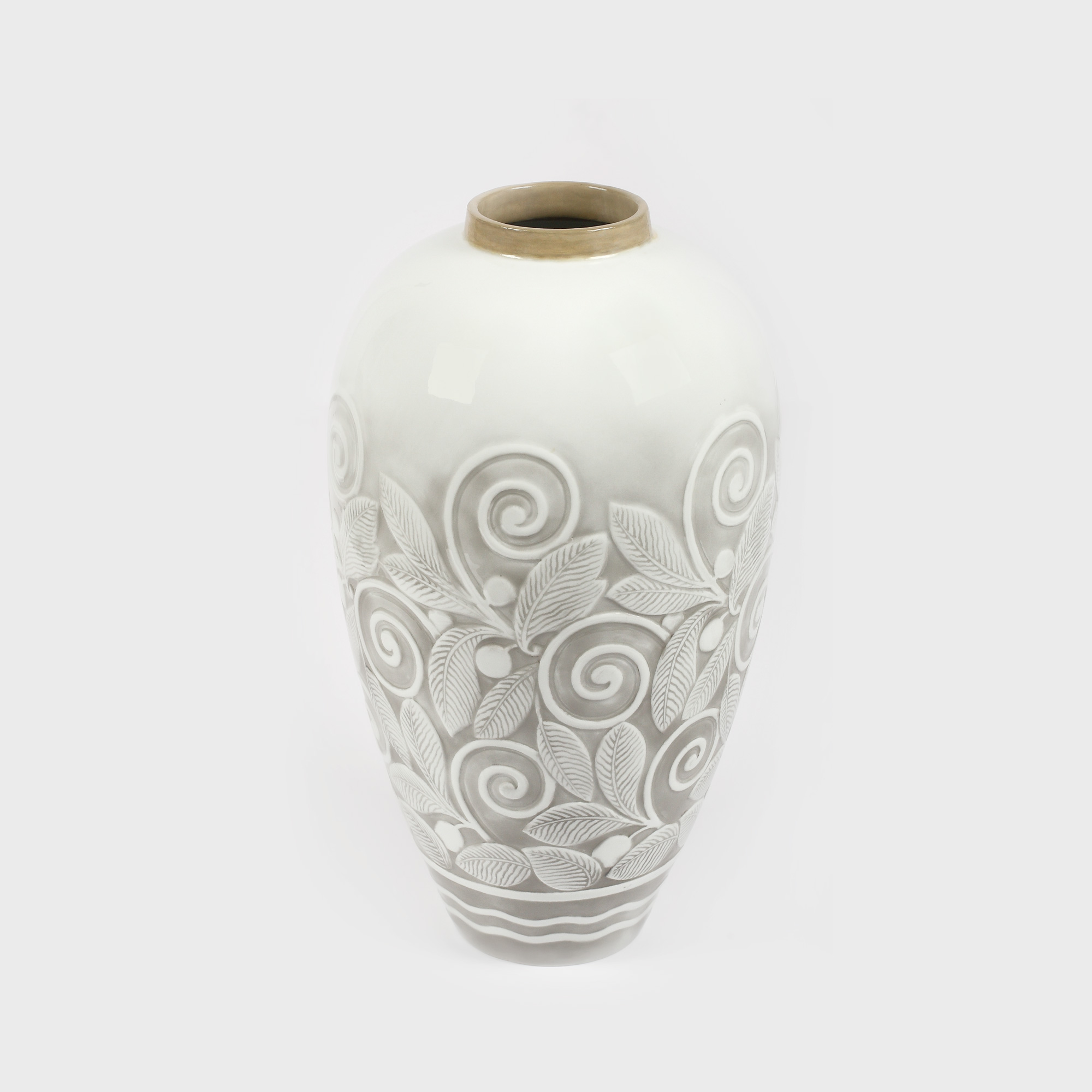 Vas Sèvres, în stil Art Deco, ornat cu frunze şi vrejuri, 1927
