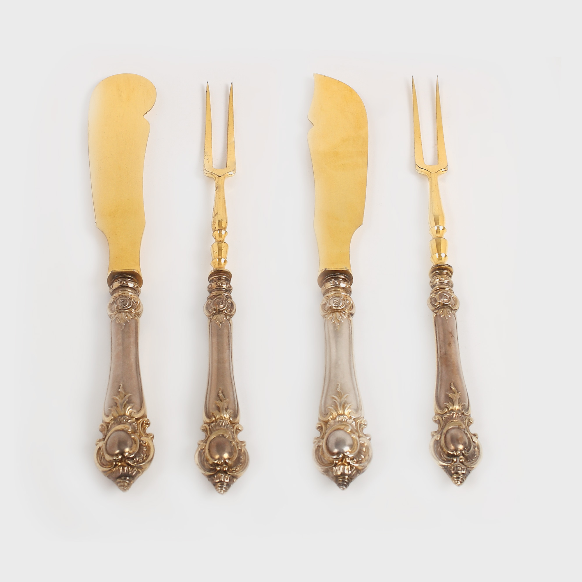 Set de tacâmuri din argint, realizat în manieră Rococo, cca. 1885 