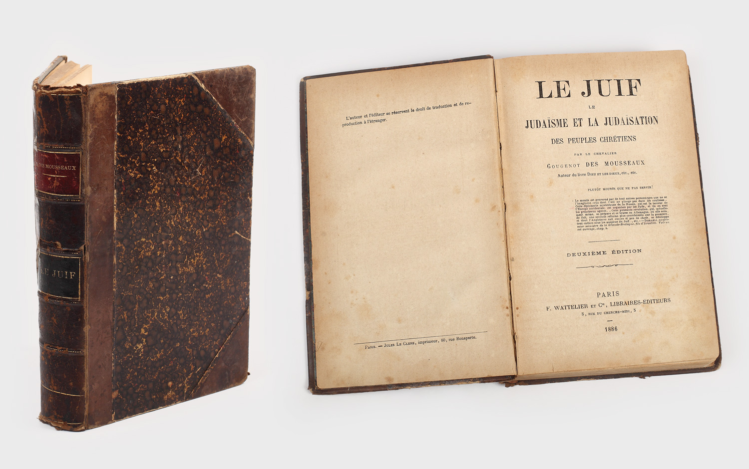 Evreul, iudaismul și iudeizarea creștinilor, volum publicat la Paris în 1886, tratând aspecte ale vieții minorităților evreiești
