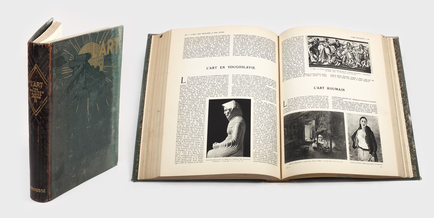 Arta de la origini până în zilele noastre, album de istoria artei conținând 986 de gravuri și 6 planșe hors-texte, publicat de Léon Deshairs la Paris, 1933