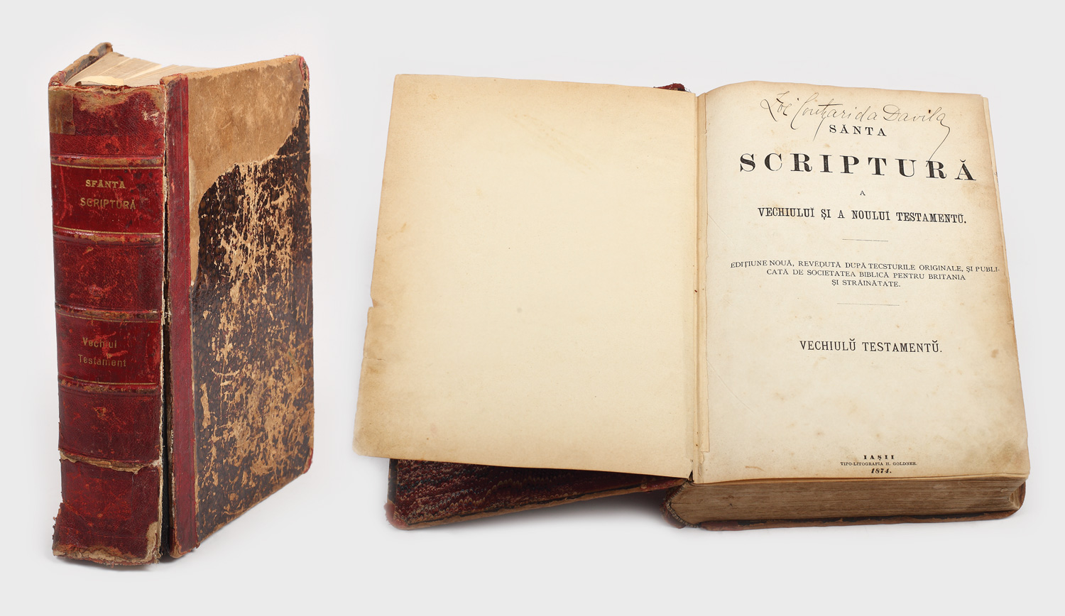 Sânta Scriptură a Vechiului și a Noului Testamentu, tipografia Goldner, Iași, 1874