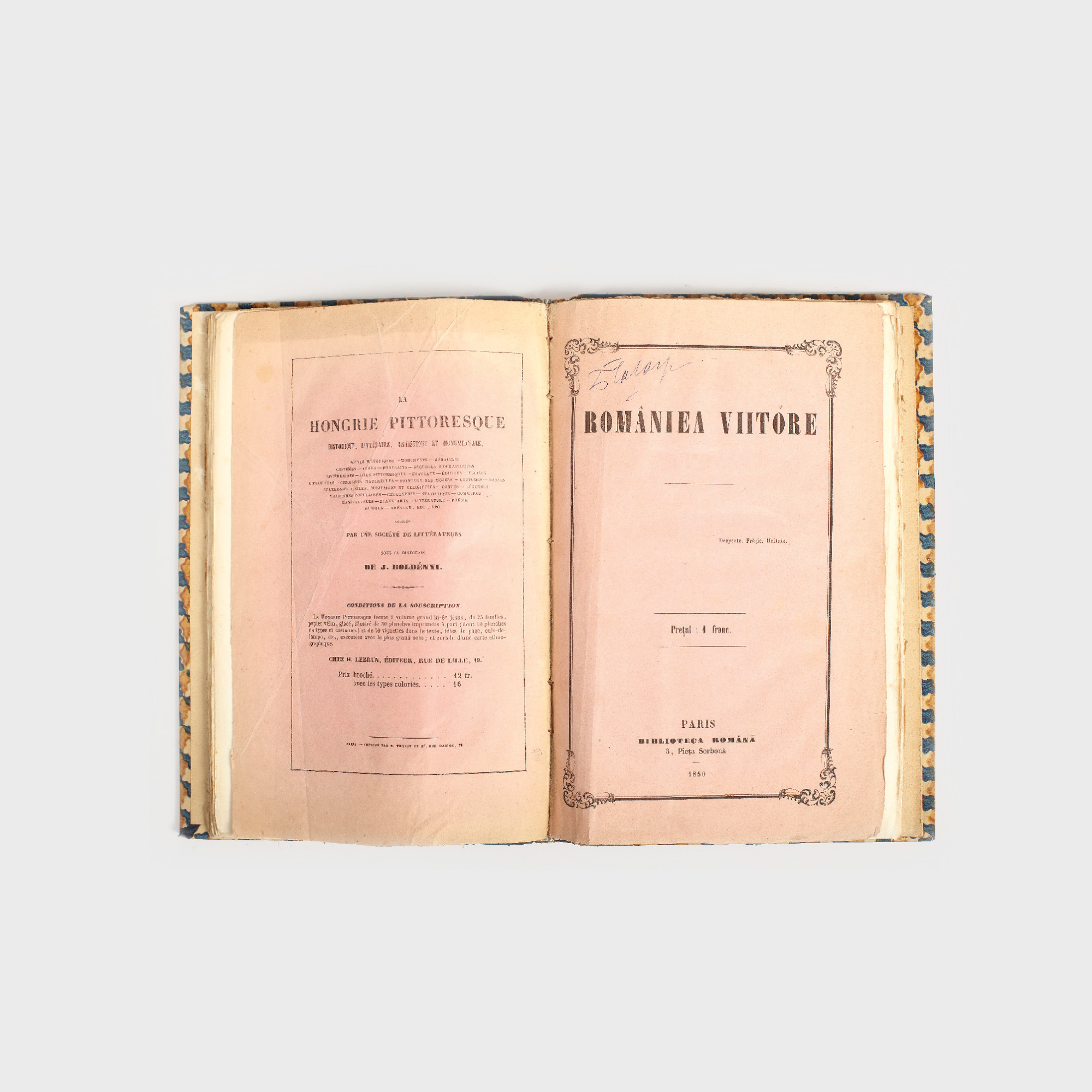 Colegat din biblioteca lui Dimitrie Brătianu, conținând lucrări rare pe teme de istorie sau politică a României, 1849-1851