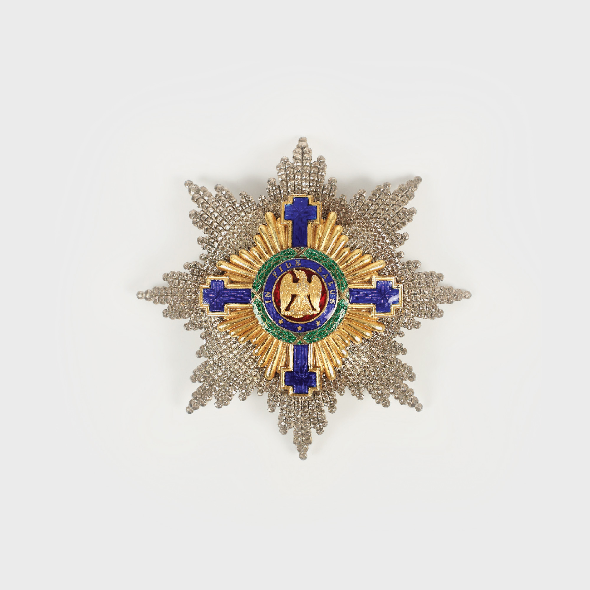 Placa ordinului Steaua României, din argint, în grad de mare cruce, tip civil, model 1877