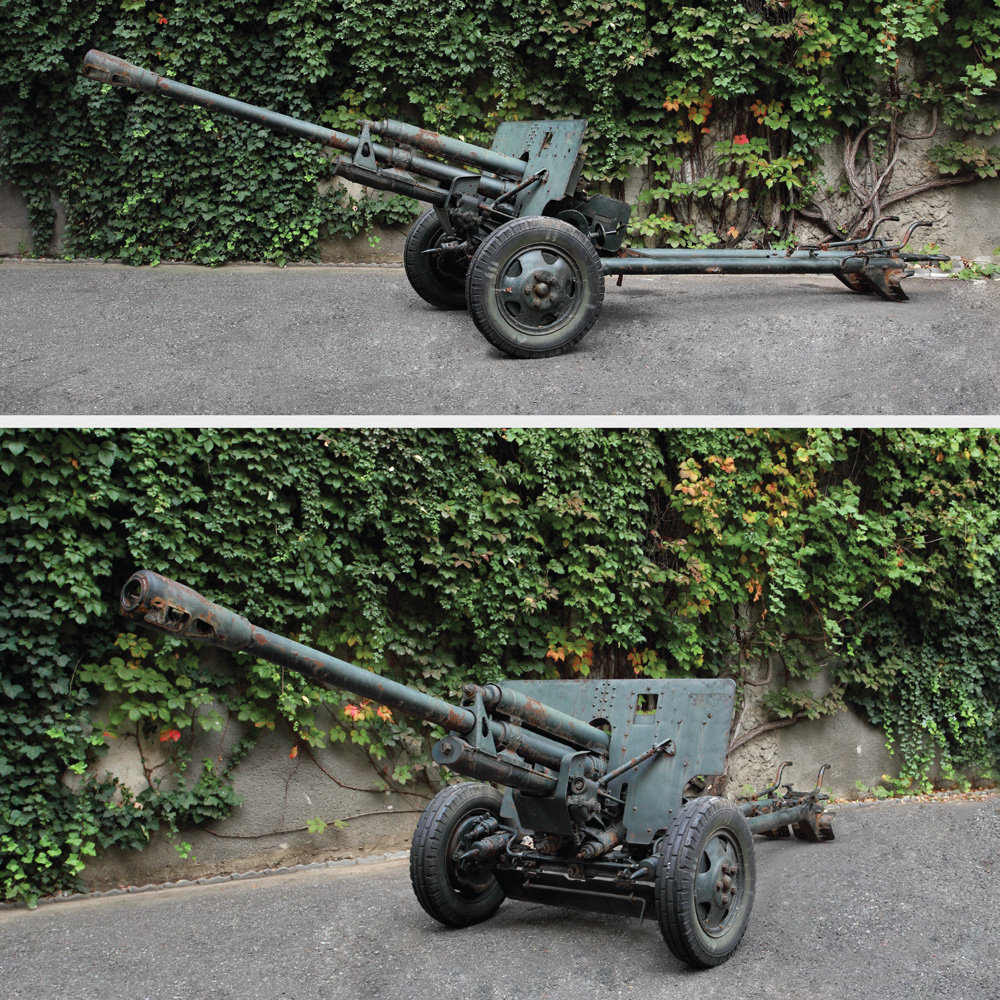 Piesă de artilerie sovietică ZIS3, model 1942, armă istorică, cu rol decorativ, nefuncțională și demilitarizată de către MAPN, însoțită de certificat