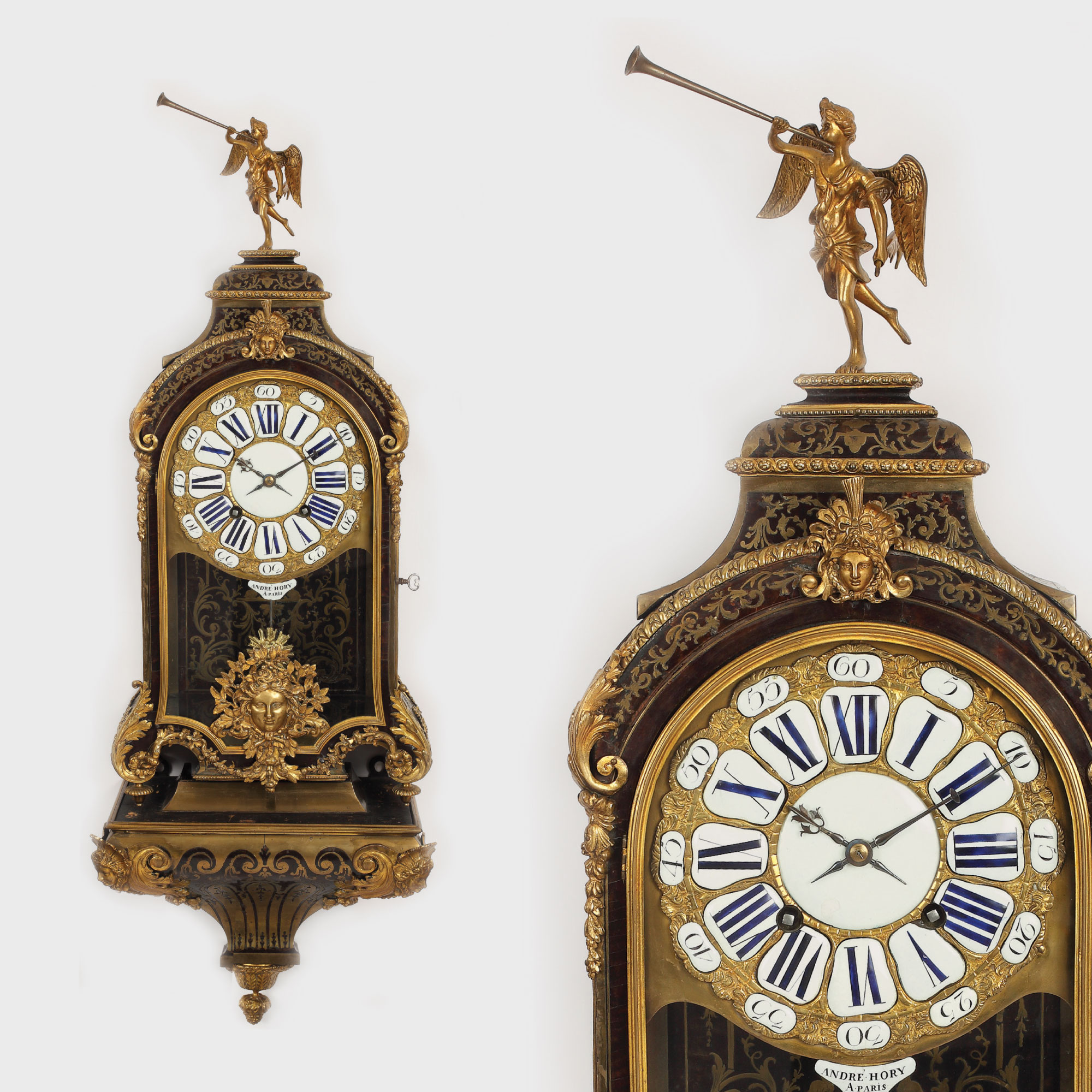 Pendulă cartel, în stil Boulle, semnat André Hory, cca. 1720-1730, piesă de colecţie