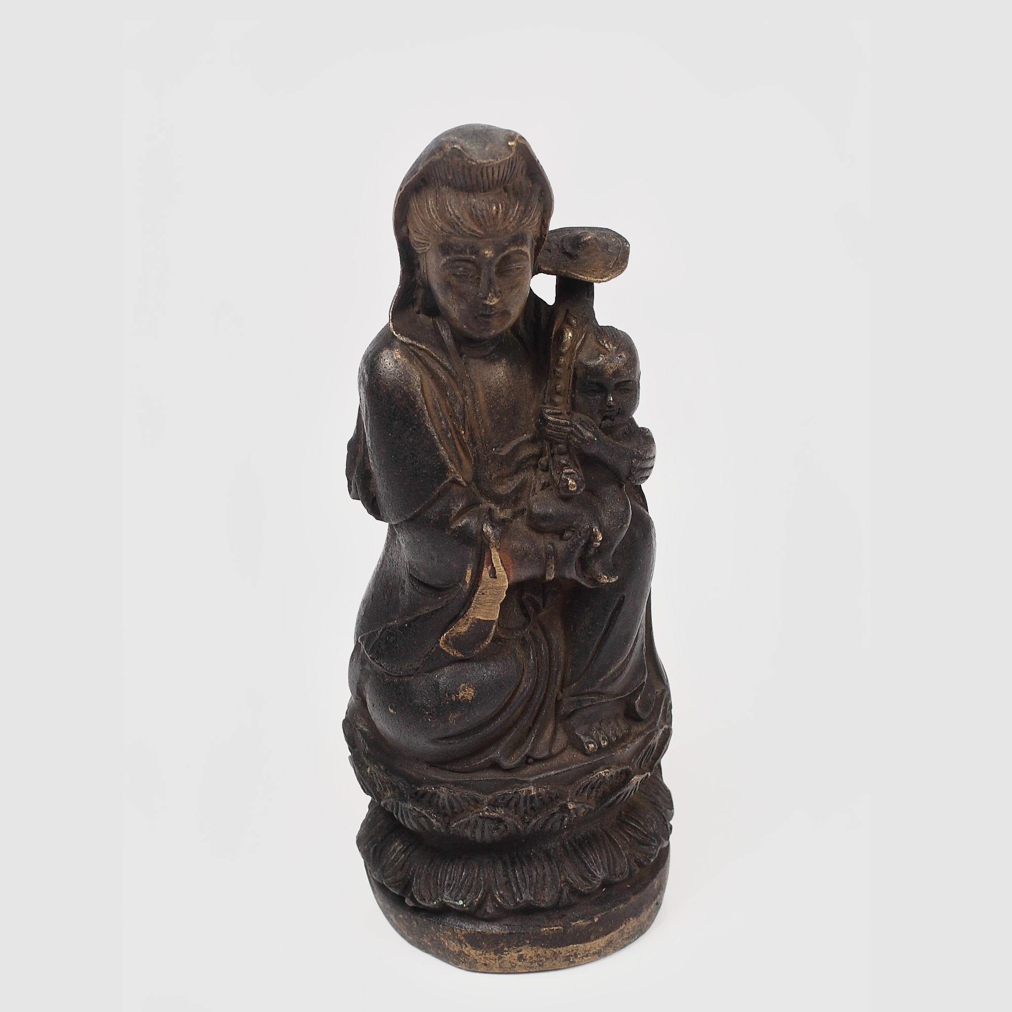 Statuetă din bronz reprezentând-o pe Guan Yin, zeița budistă a compasiunii, sec. XIX