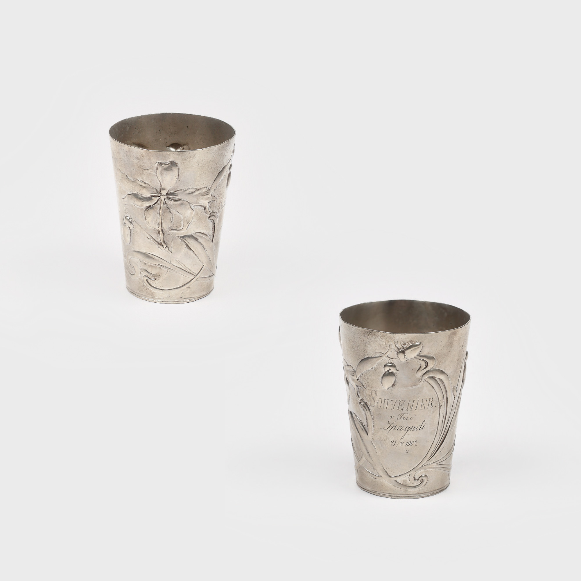 Pahar în stil Art Nouveau, cu decor floral, 1900-1902