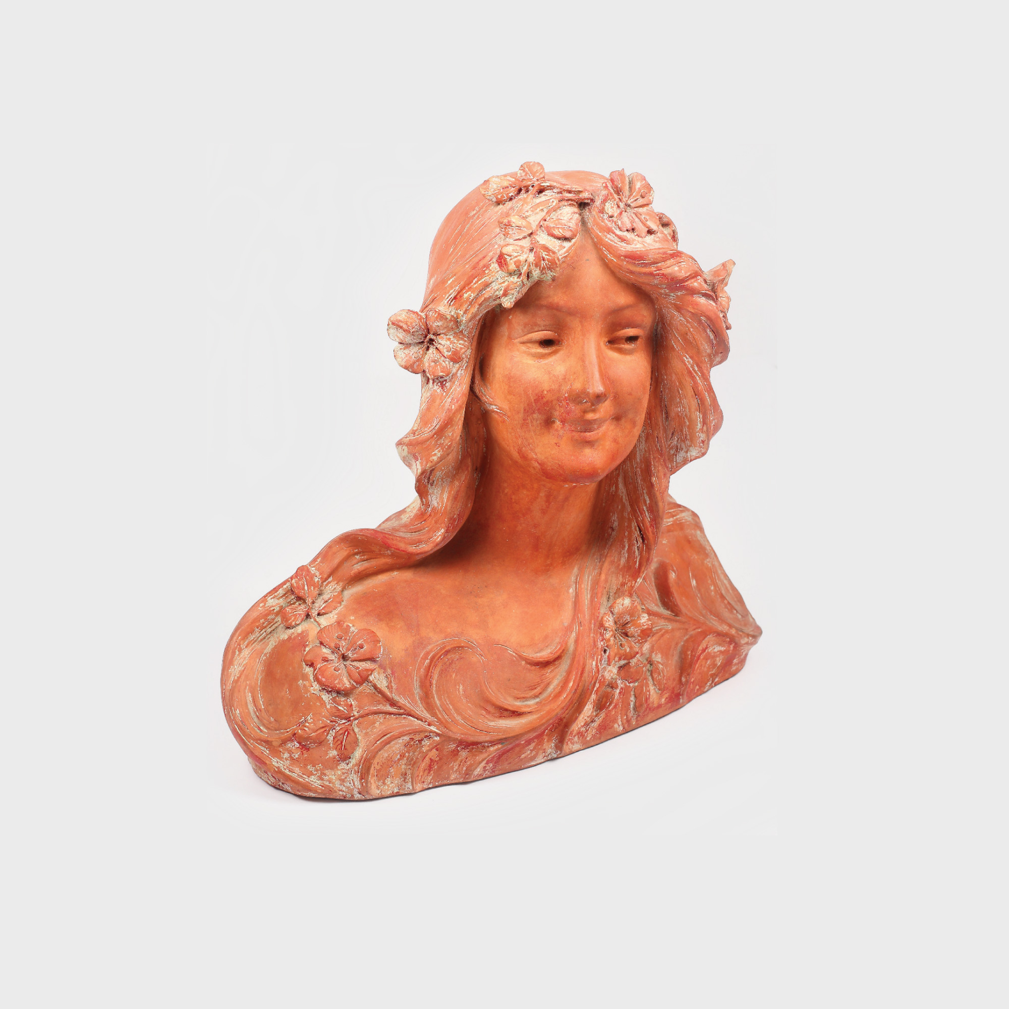 Bust Art Nouveau din teracotă, cca. 1900