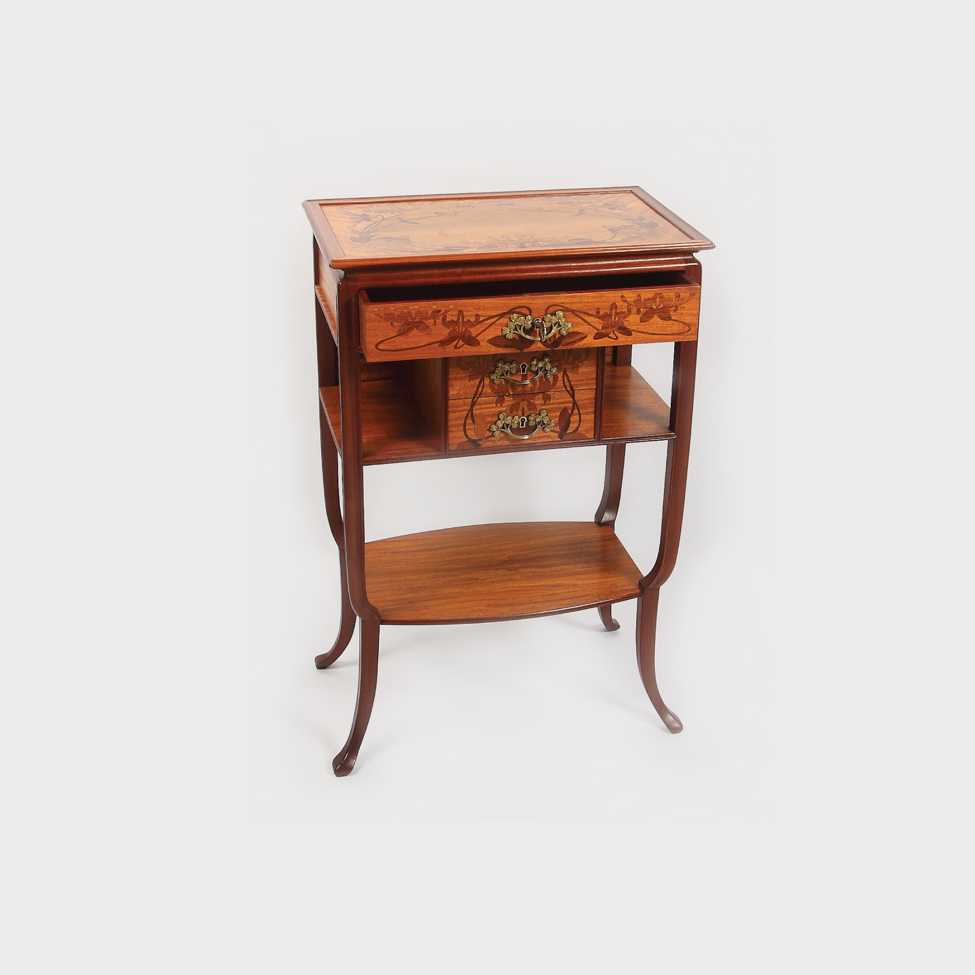 Secretaire din lemn de mahon, realizat în manieră Art Nouveau