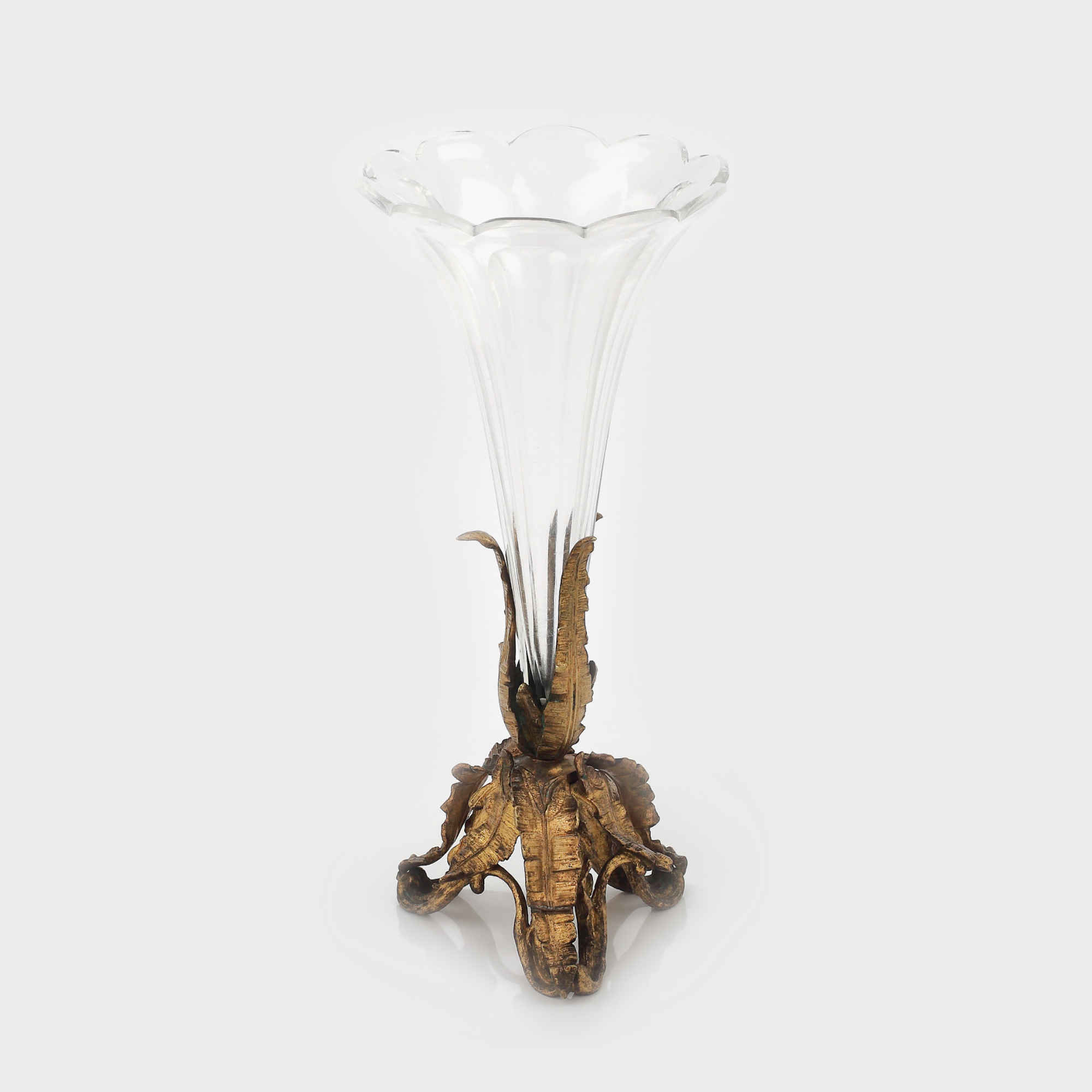 Vas din cristal Bohemia, pentru aranjamente florale, sfârşitul sec. XIX