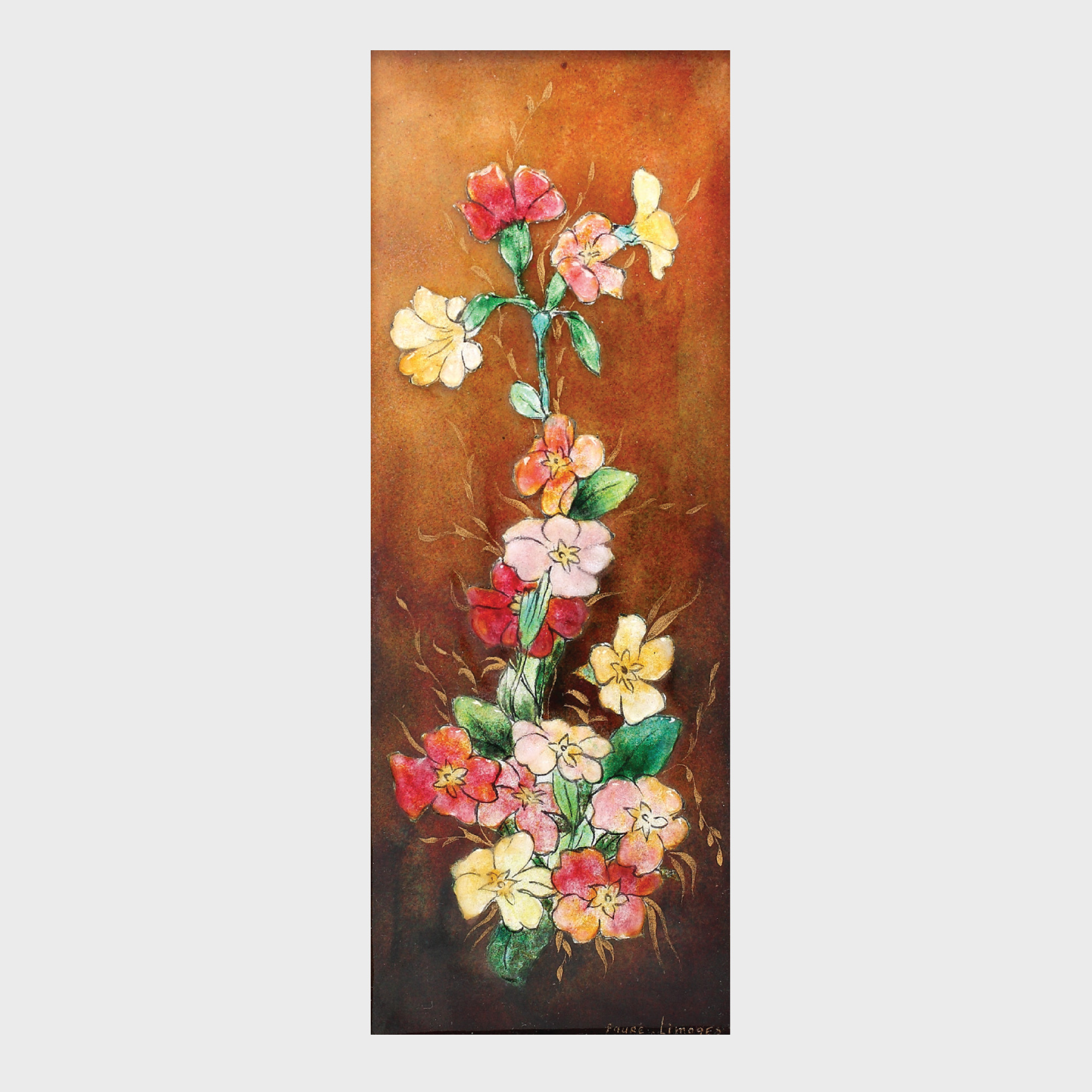 Placă decorativă Limoges, pictată în email de Camille Fauré