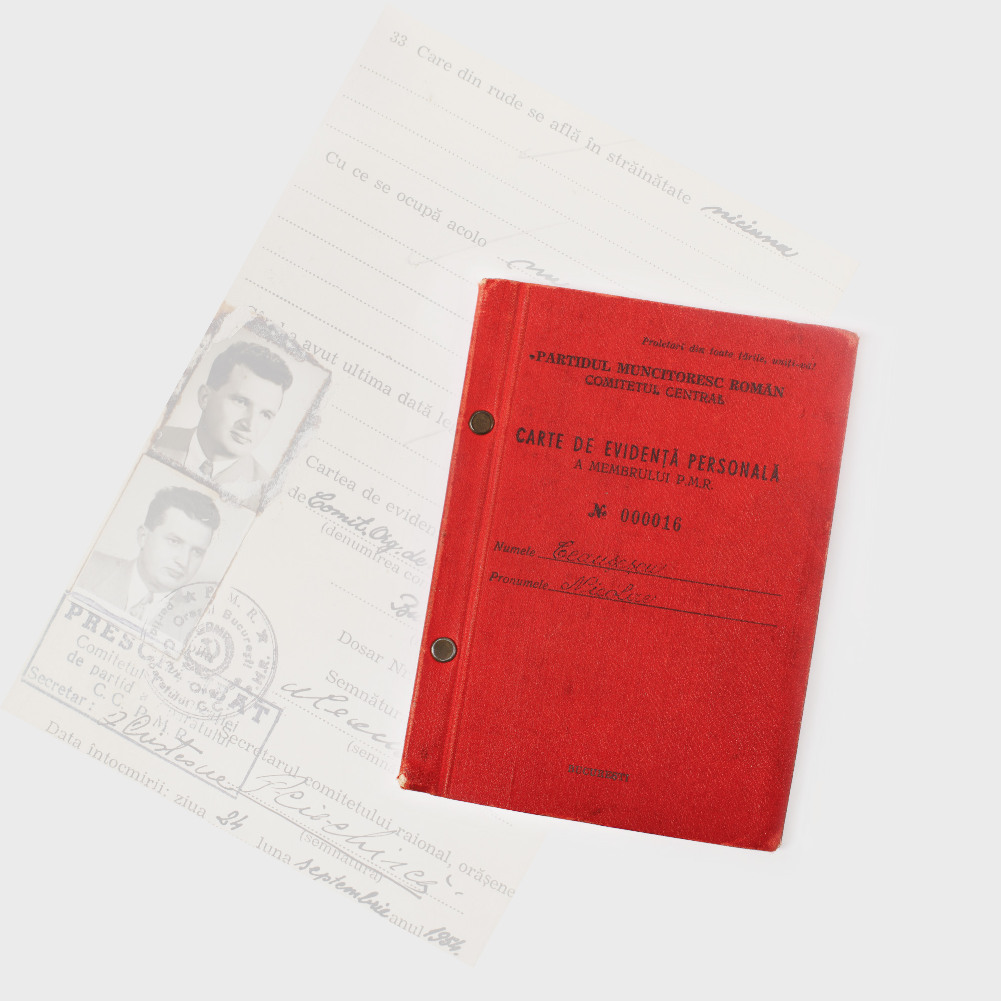 Carnetul de partid al lui Nicolae Ceaușescu