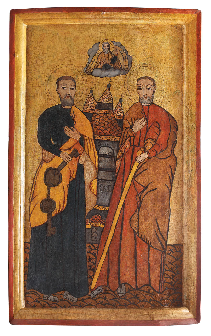 Icoană maramureșană "Sfinţii Apostoli Petru şi Pavel", sec. XIX