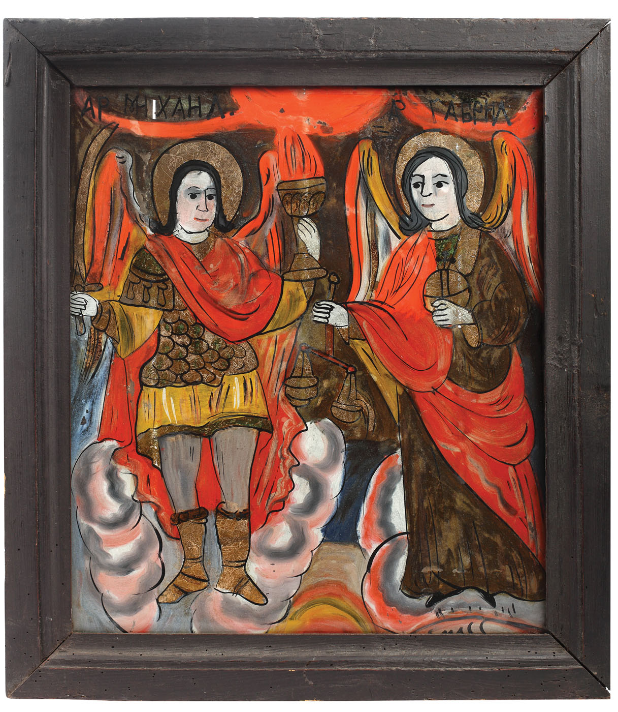 Icoană "Sfinţii Mihail şi Gavriil", atelier Maerii, Alba Iulia, mijlocul sec. XIX; provine din Colecţia Ciobanu