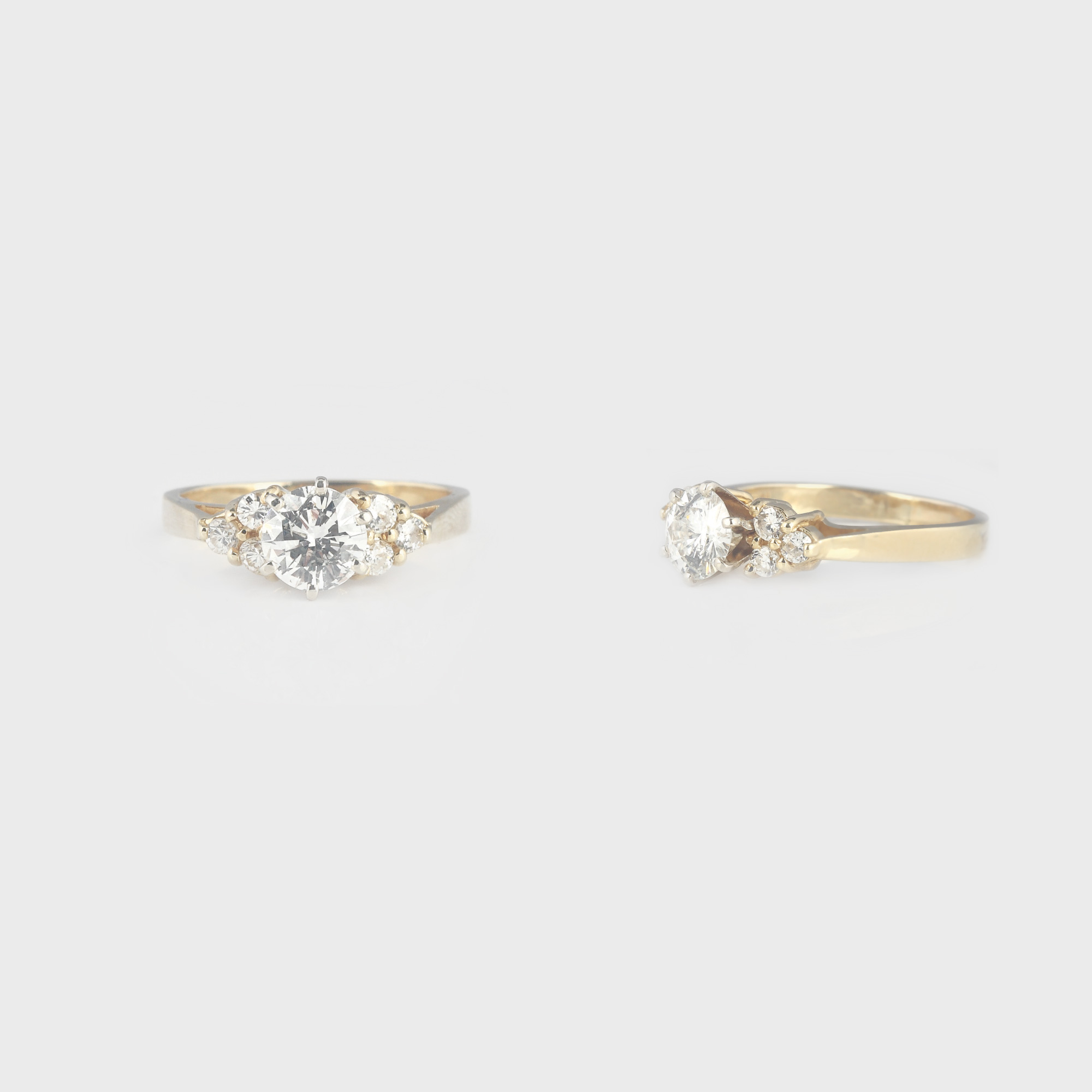 Splendid inel din aur, ornat cu 7 diamante