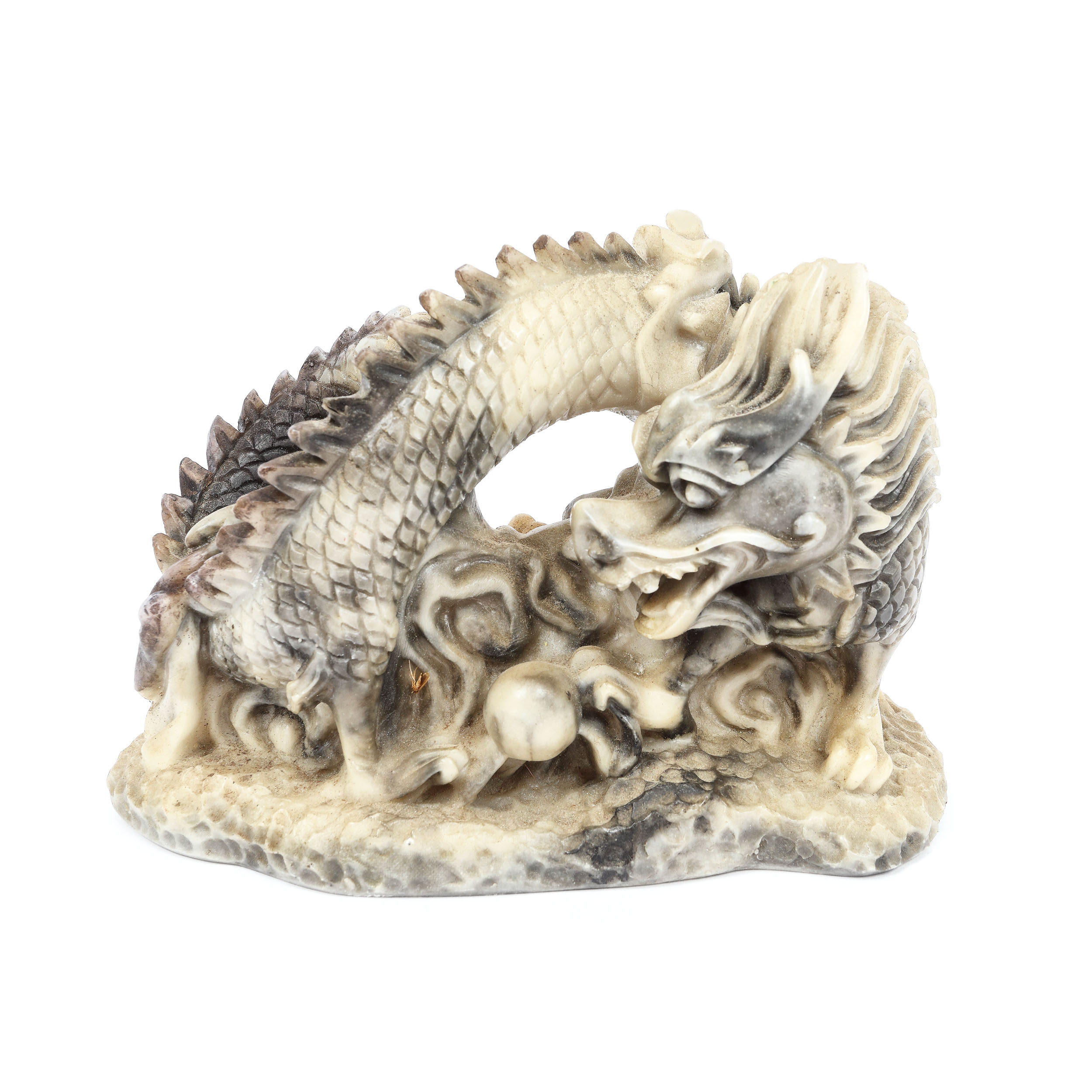 Dragon sculptat în steatit, perioada Qing, China, sec. XIX