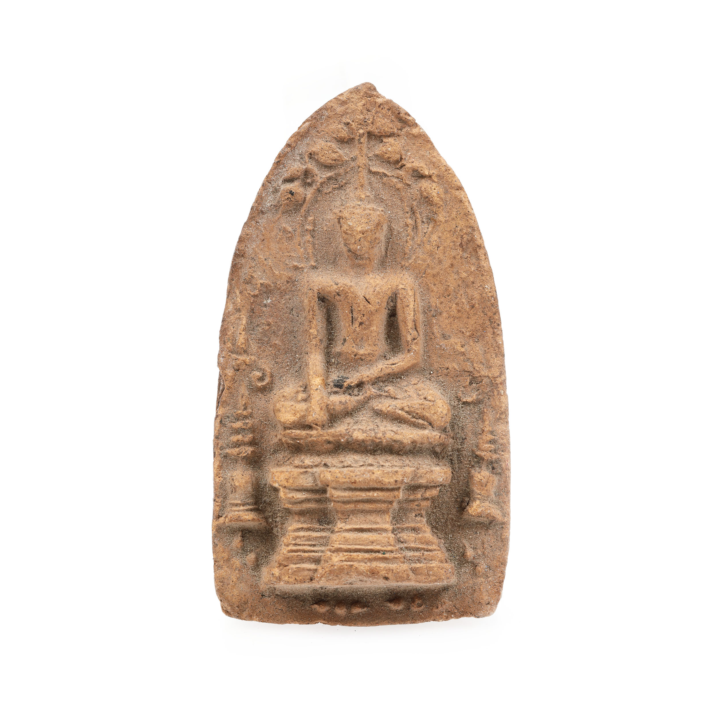 Lotus din teracotă, reprezentând un Buddha, perioada Tang, China, sec. VII-X