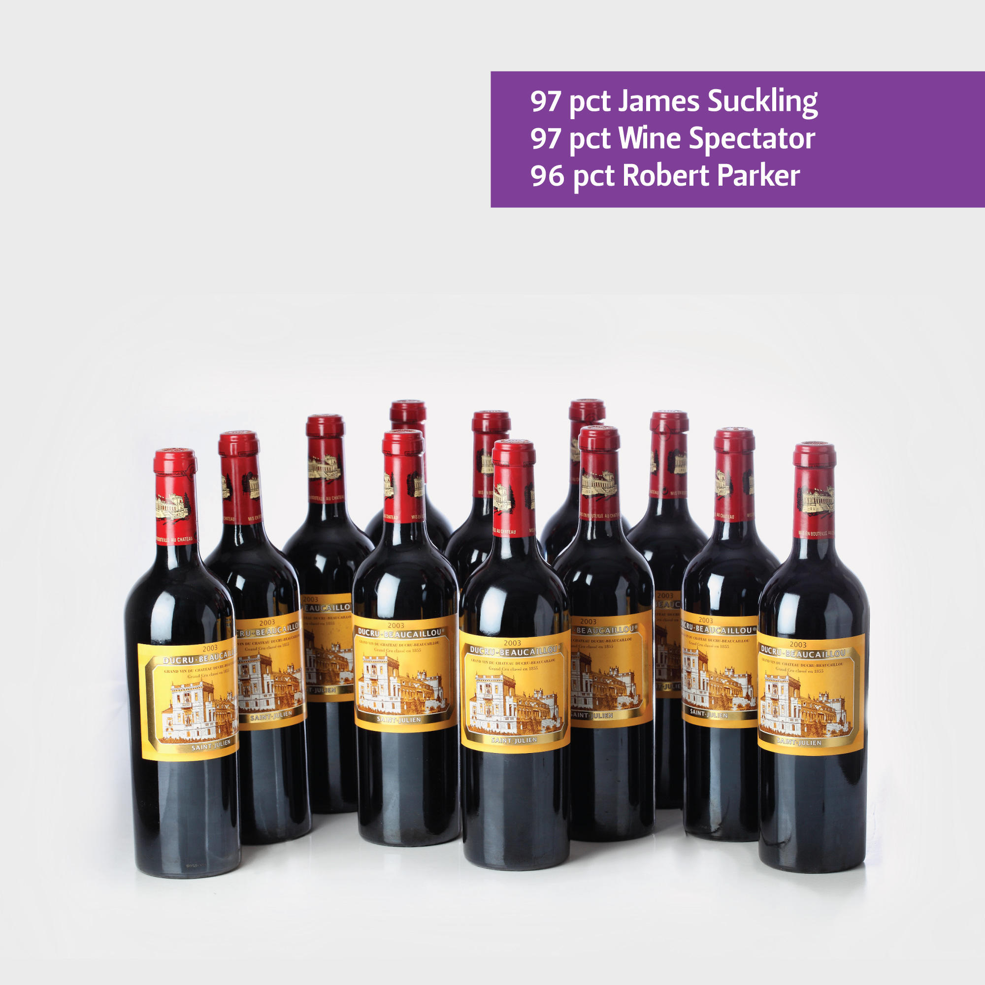Château Ducru-Beaucaillou 2003 75 cl., în cutie originală de lemn, 12 sticle x 75 cl.