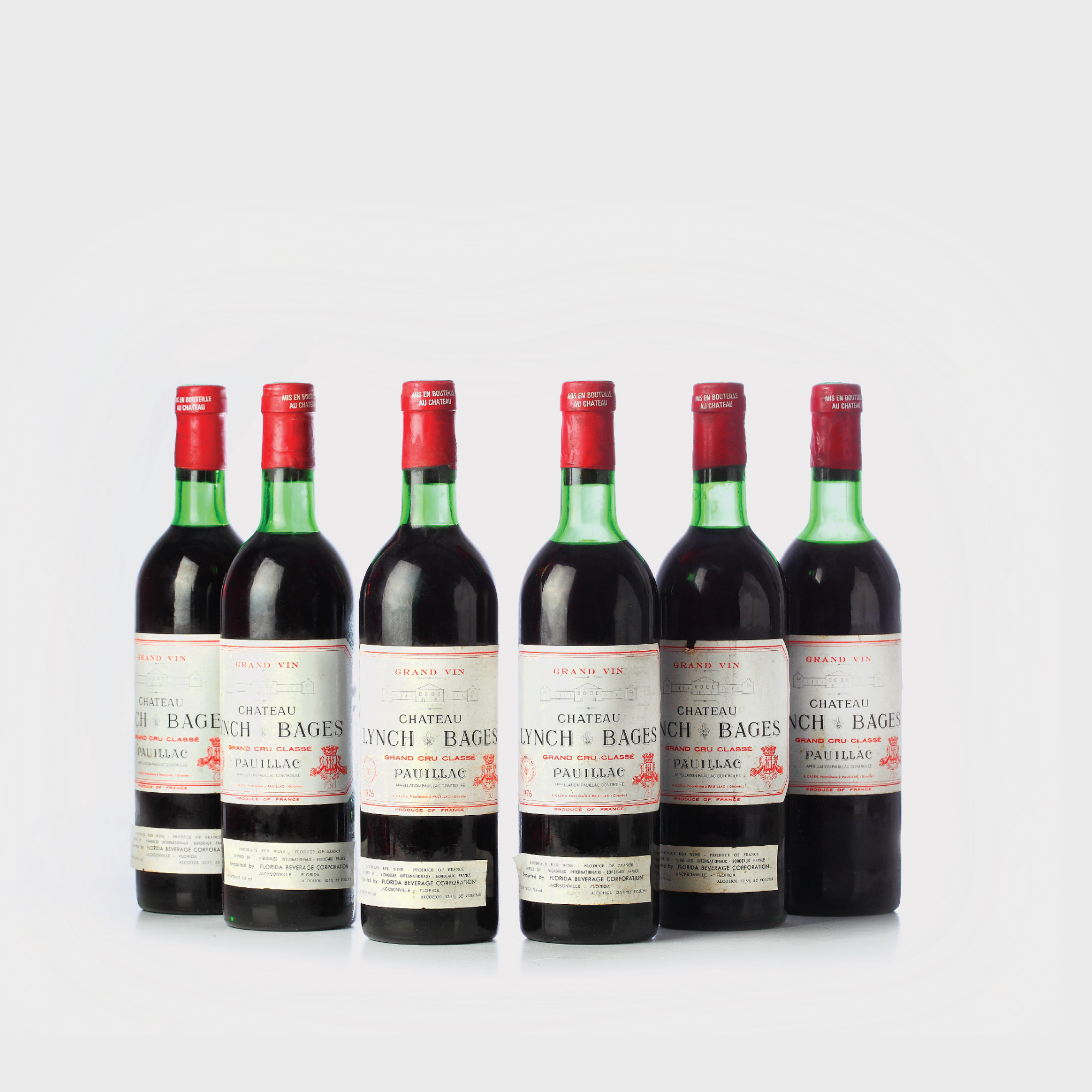 Château Lynch Bages 1976 75 cl., în cutie originală de lemn, 6 sticle x 75 cl.