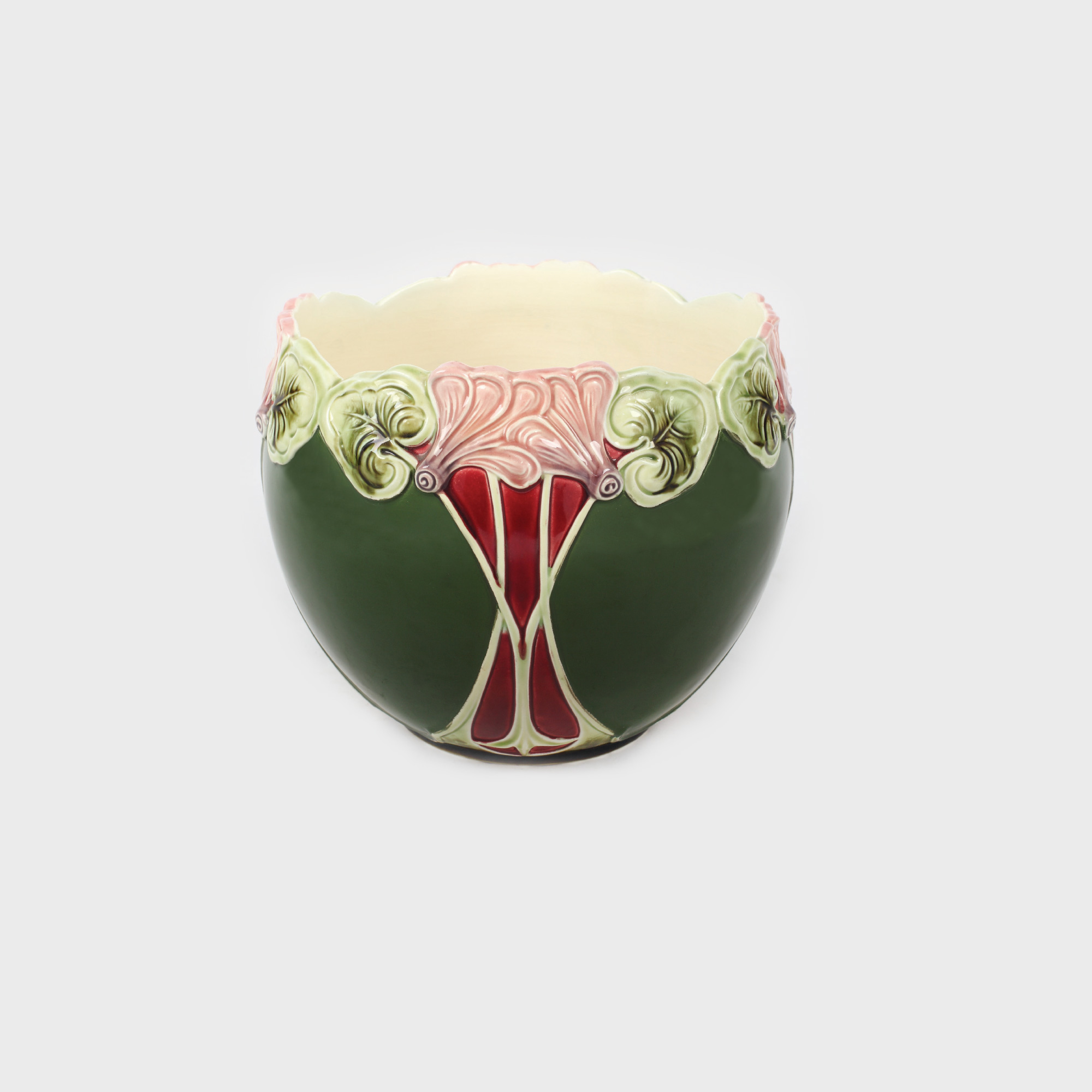 Cache-pot Art Nouveau, decorat cu ciclame, 1910-1916